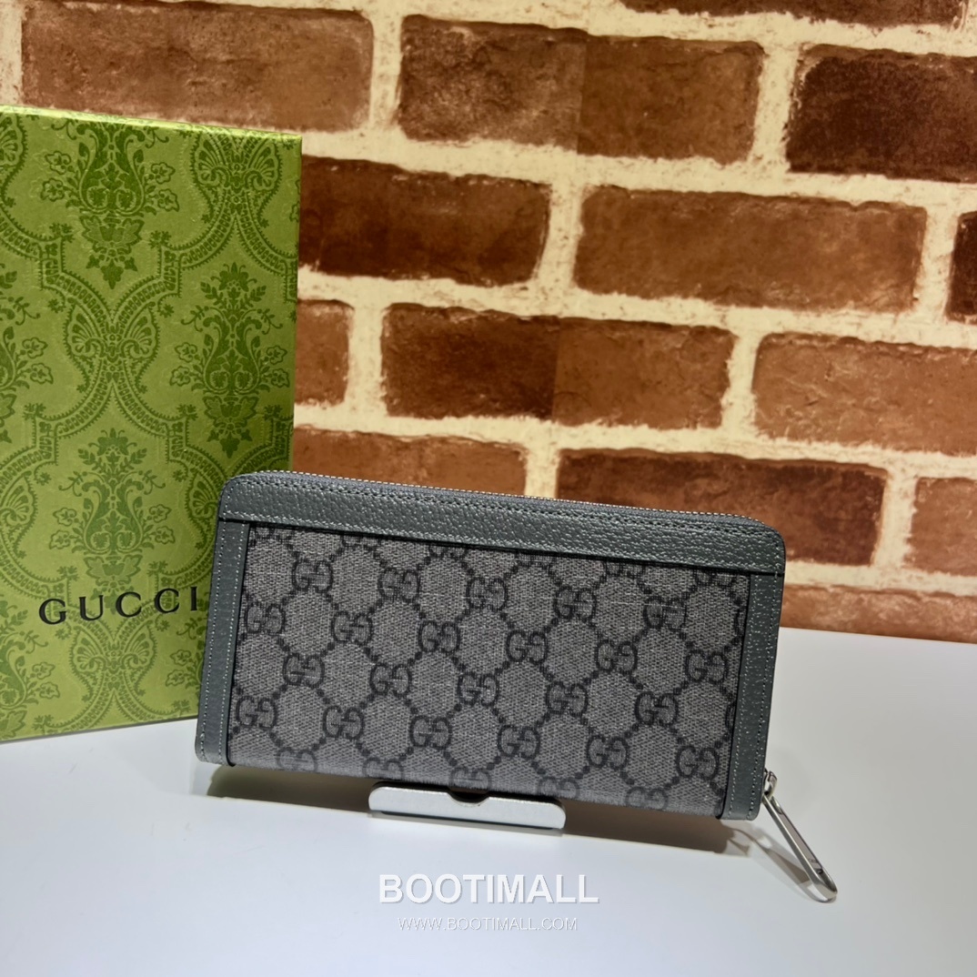Gucci Grey PVC Grey Leather Long Wallet 706844 구찌 그레이 PVC 그레이 레더 남성 장지갑 19cm 2