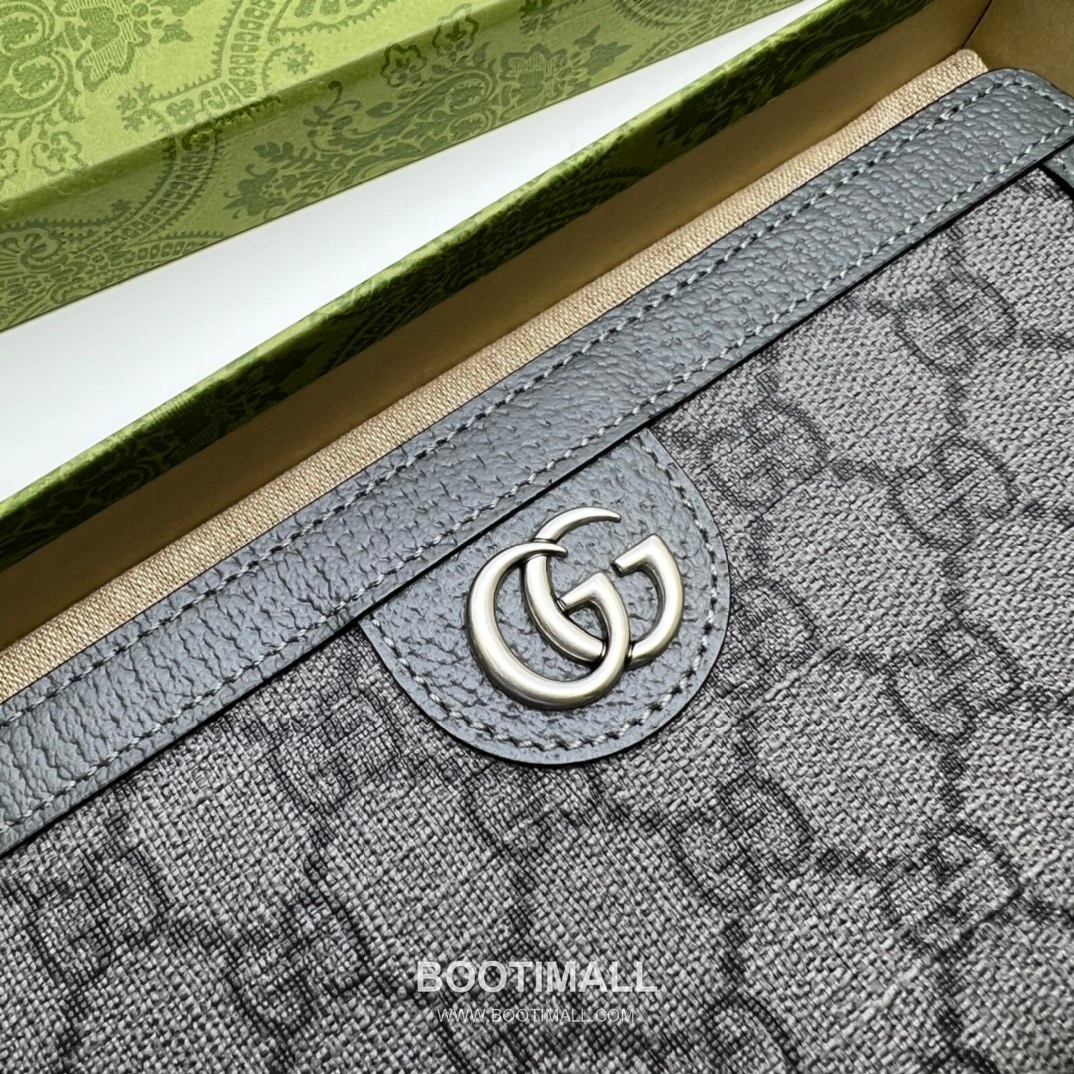 Gucci Grey PVC Grey Leather Long Wallet 706844 구찌 그레이 PVC 그레이 레더 남성 장지갑 19cm 3