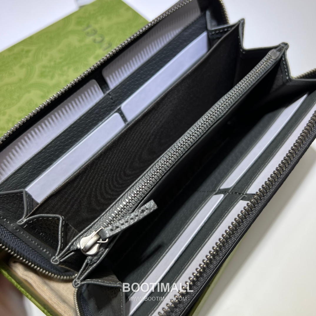 Gucci Grey PVC Grey Leather Long Wallet 706844 구찌 그레이 PVC 그레이 레더 남성 장지갑 19cm 4