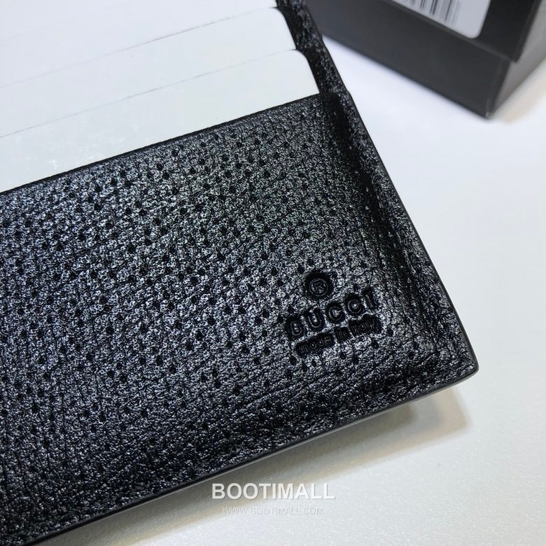 Gucci Black Leather Bifold Wallet 523664 구찌 블랙 레더 남성 반지갑 10.5cm 4
