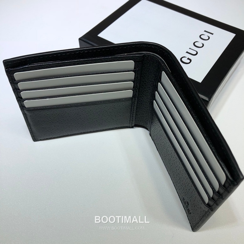 Gucci Black Leather Bifold Wallet 523664 구찌 블랙 레더 남성 반지갑 10.5cm 5