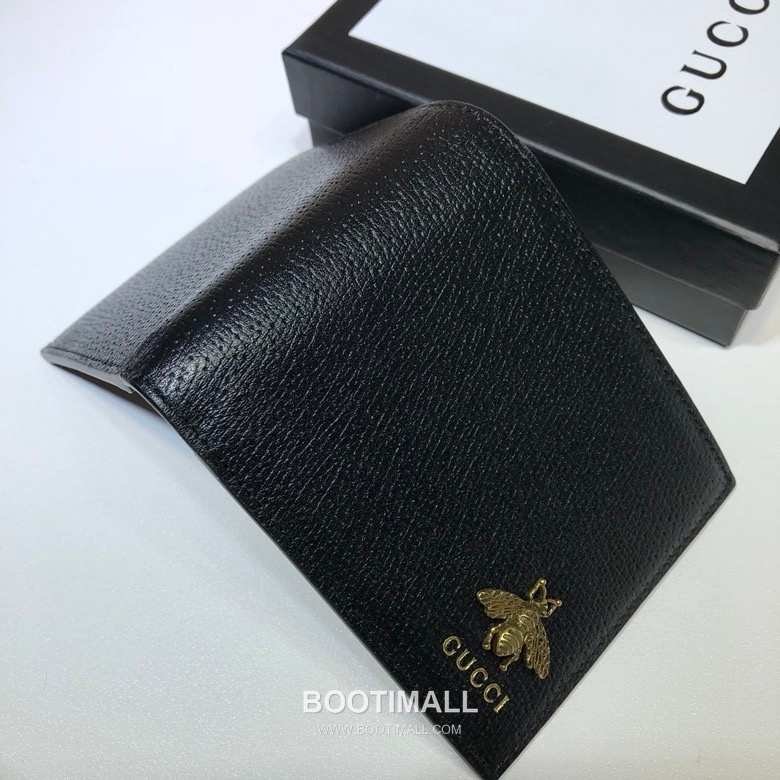 Gucci Black Leather Bifold Wallet 523664 구찌 블랙 레더 남성 반지갑 10.5cm 6