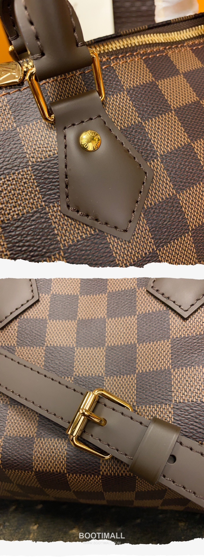 Louis Vuitton Speedy Bandouliere Damier Ebene Coated Canvas Brown Zip Wallet 루이비통 스피디 반둘리에 다미에 에벤 코팅 캔버스 브라운 지퍼 지갑 25cm 16