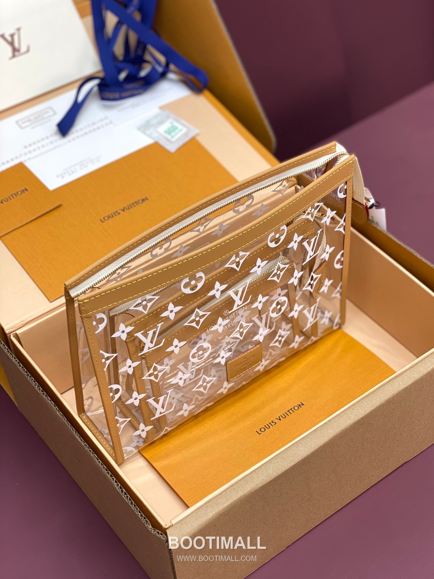 Louis Vuitton Transparent Trio Poche Toilette Pouch Set M11390 루이비통 투명 트리오 포쉐트 토일렛 파우치 세트 25cm 3