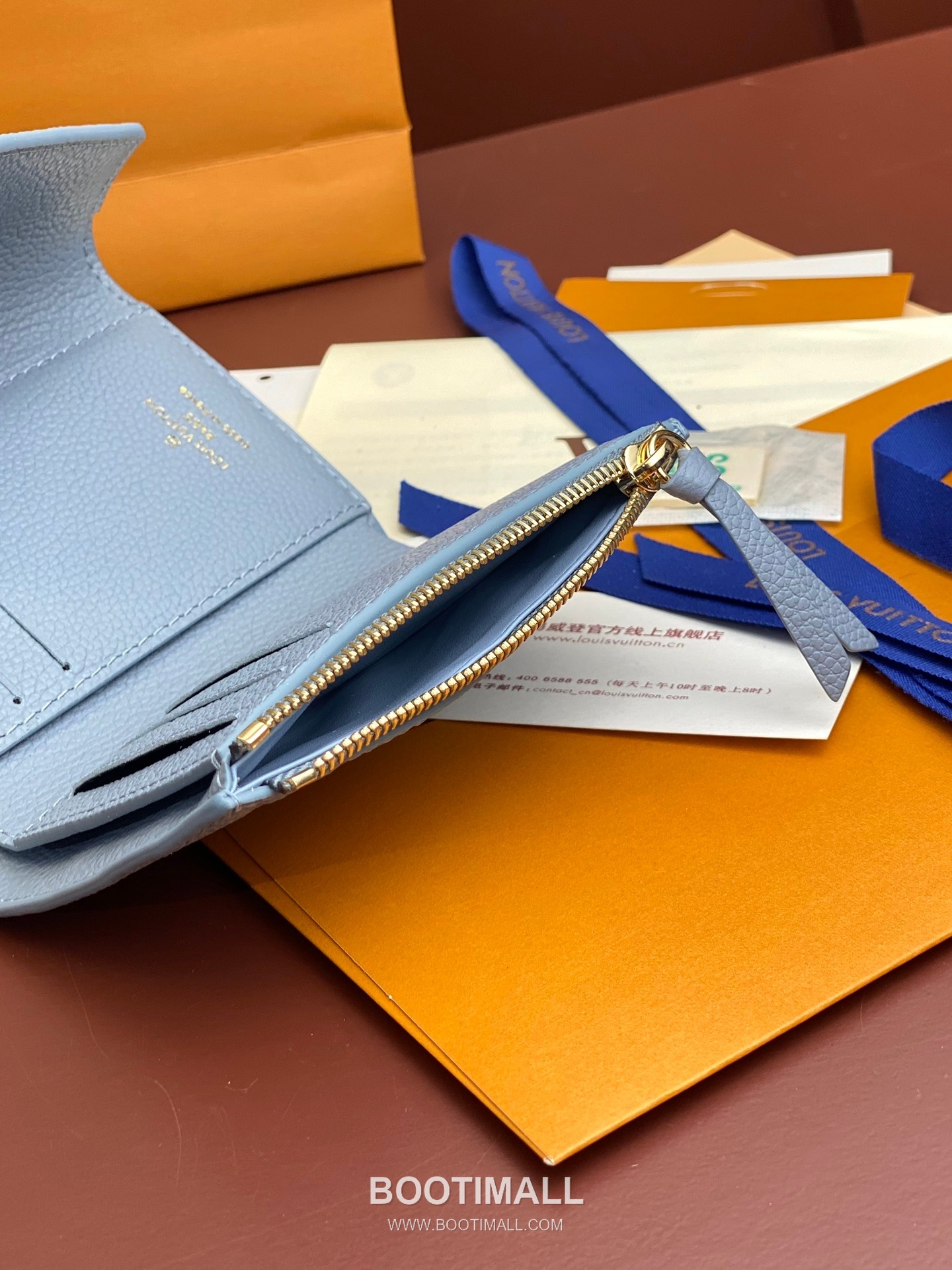 Louis Vuitton Zoe Monogram Empreinte Grained Cowhide Blue Bifold Wallet 루이비통 조에 모노그램 앙프렝뜨 M83271 그레인드 소가죽 블루 반지갑 12cm 9