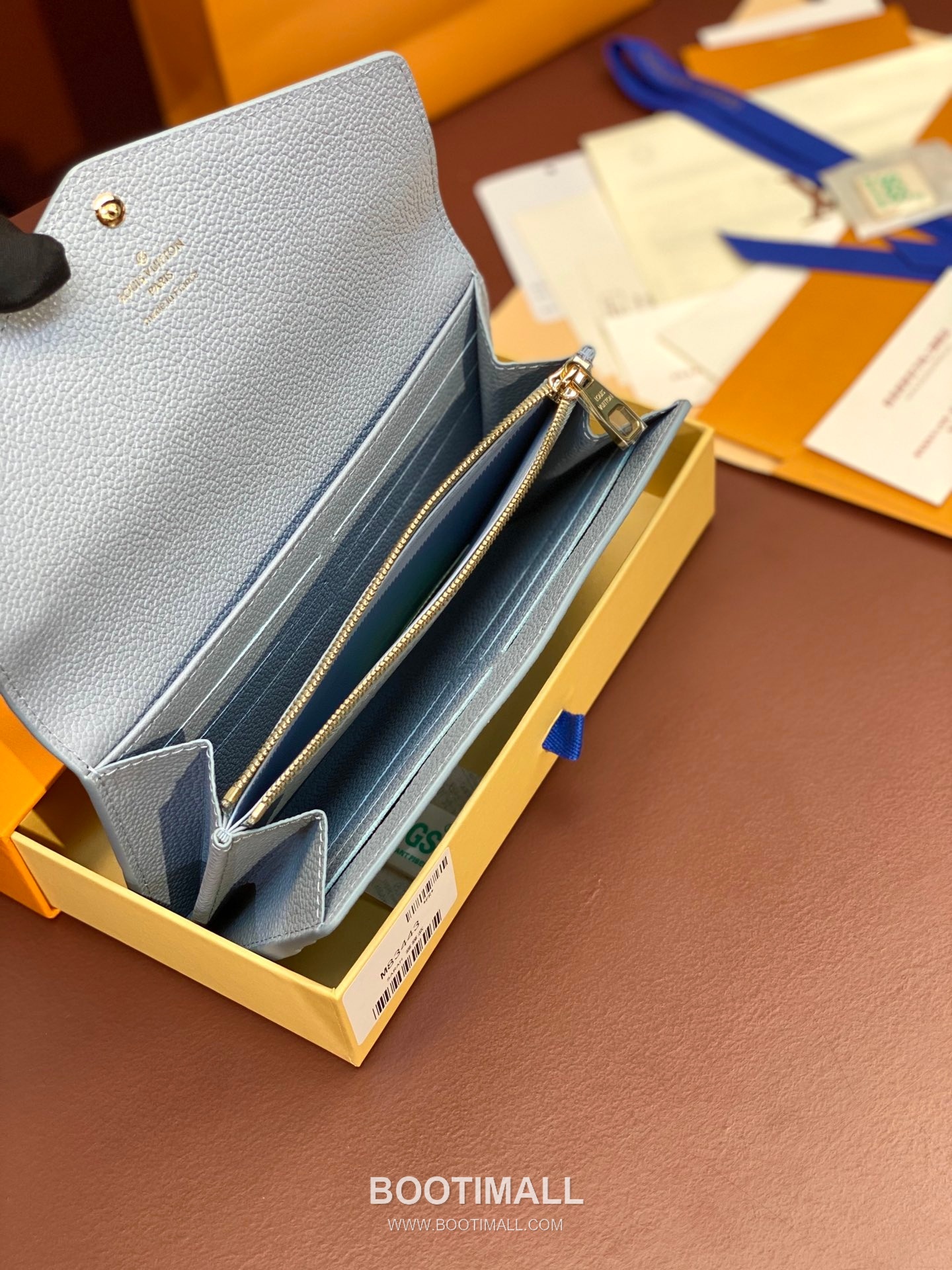 Louis Vuitton Sarah Monogram Empreinte Embossed Cowhide Haze Blue Long Wallet 루이비통 사라 모노그램 앙프렝뜨 M83443 엠보싱 소가죽 안개 블루 장지갑 19cm 5