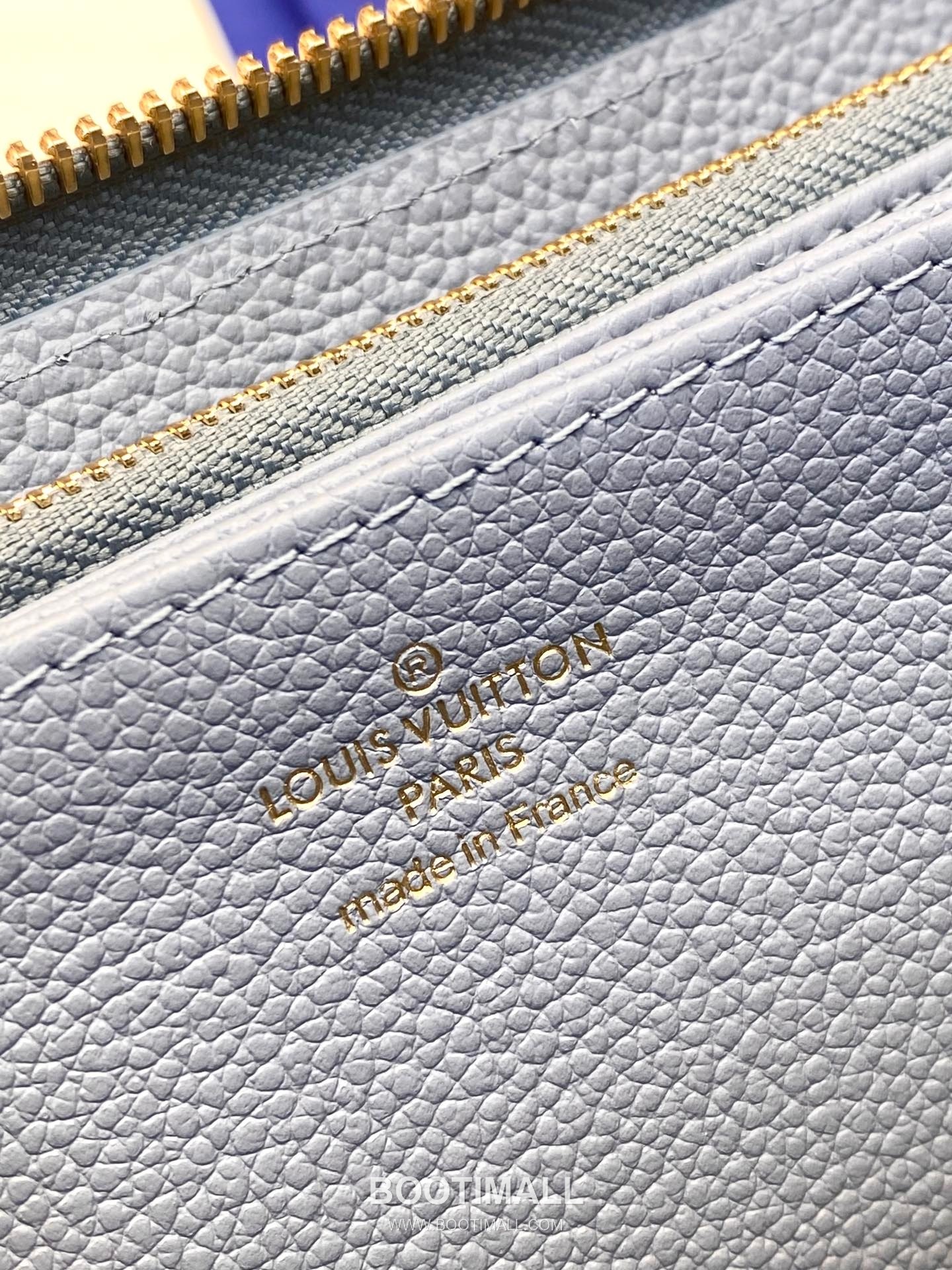 Louis Vuitton Zippy Monogram Empreinte Grained Cowhide Blue Zip Wallet 루이비통 지피 모노그램 앙프렝뜨 M82926 그레인드 소가죽 블루 지퍼 장지갑 20cm 5