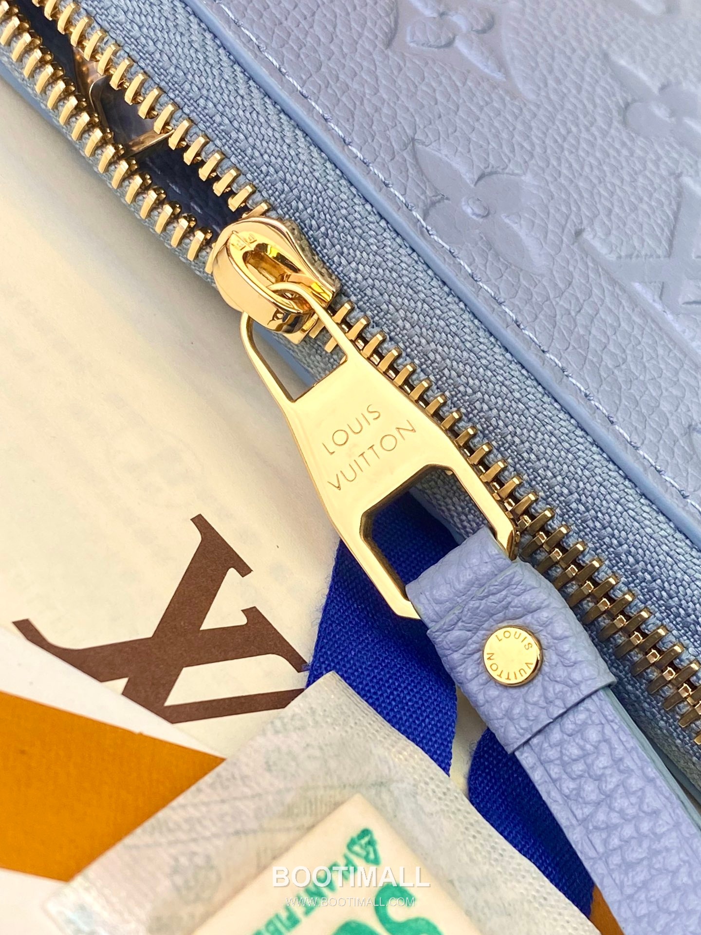 Louis Vuitton Zippy Monogram Empreinte Grained Cowhide Blue Zip Wallet 루이비통 지피 모노그램 앙프렝뜨 M82926 그레인드 소가죽 블루 지퍼 장지갑 20cm 9