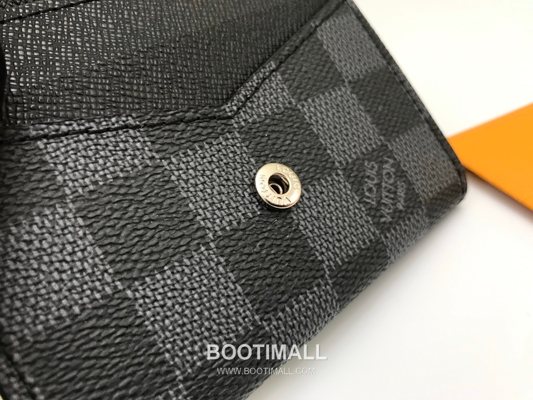 Louis Vuitton Enveloppe Carte de Visite Damier Graphite Monogram Coated Canvas Black Card Holder 루이비통 앙벨로프 카르트 드 비지트 다미에 그라파이트 모노그램 코팅 캔버스 블랙 카드홀더 11cm 6