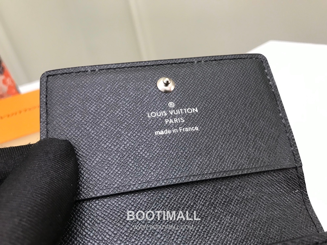 Louis Vuitton Enveloppe Carte de Visite Damier Graphite Monogram Coated Canvas Black Card Holder 루이비통 앙벨로프 카르트 드 비지트 다미에 그라파이트 모노그램 코팅 캔버스 블랙 카드홀더 11cm 8