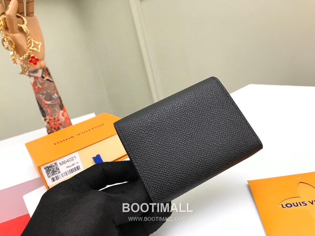 Louis Vuitton Enveloppe Carte de Visite Monogram Coated Canvas Black Card Holder 루이비통 앙벨로프 카르트 드 비지트 모노그램 M64021 코팅 캔버스 블랙 카드홀더 11cm 9