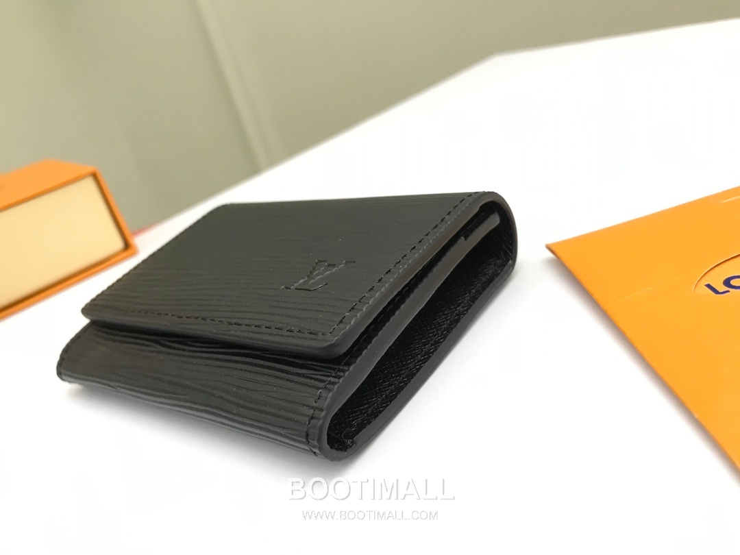 Louis Vuitton Enveloppe Carte de Visite Monogram Coated Canvas Black Card Holder 루이비통 앙벨로프 카르트 드 비지트 모노그램 코팅 캔버스 블랙 카드홀더 11cm 4