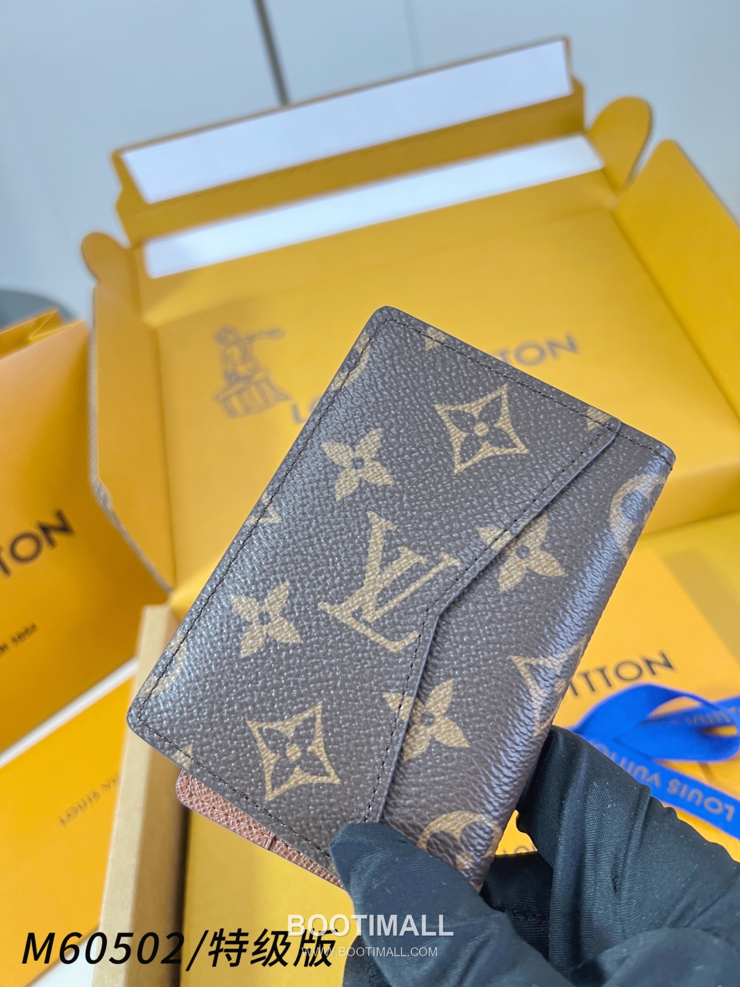 Louis Vuitton Pocket Brushed Monogram Leather Brown Card Holder 루이비통 포켓 브러시드 모노그램 M60502 가죽 브라운 카드홀더 11.1cm 3