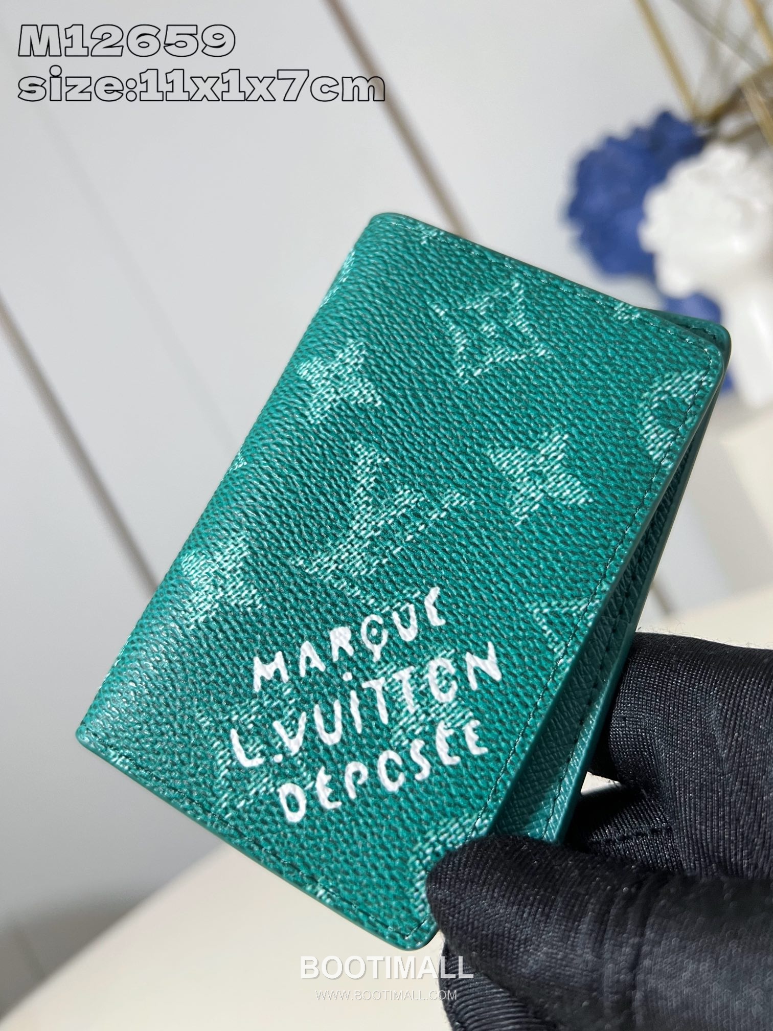 Louis Vuitton Monogram Heritage Damier Marque Pocket Coated Canvas Green Card Holder 루이비통 모노그램 헤리티지 다미에 마르크 포켓 코팅 캔버스 그린 카드홀더 11.1cm 2