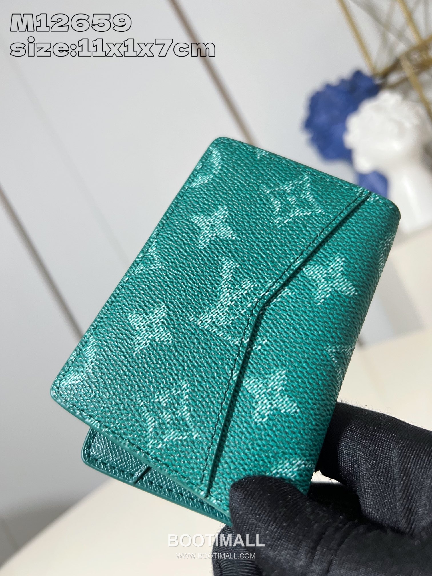 Louis Vuitton Monogram Heritage Damier Marque Pocket Coated Canvas Green Card Holder 루이비통 모노그램 헤리티지 다미에 마르크 포켓 코팅 캔버스 그린 카드홀더 11.1cm 4