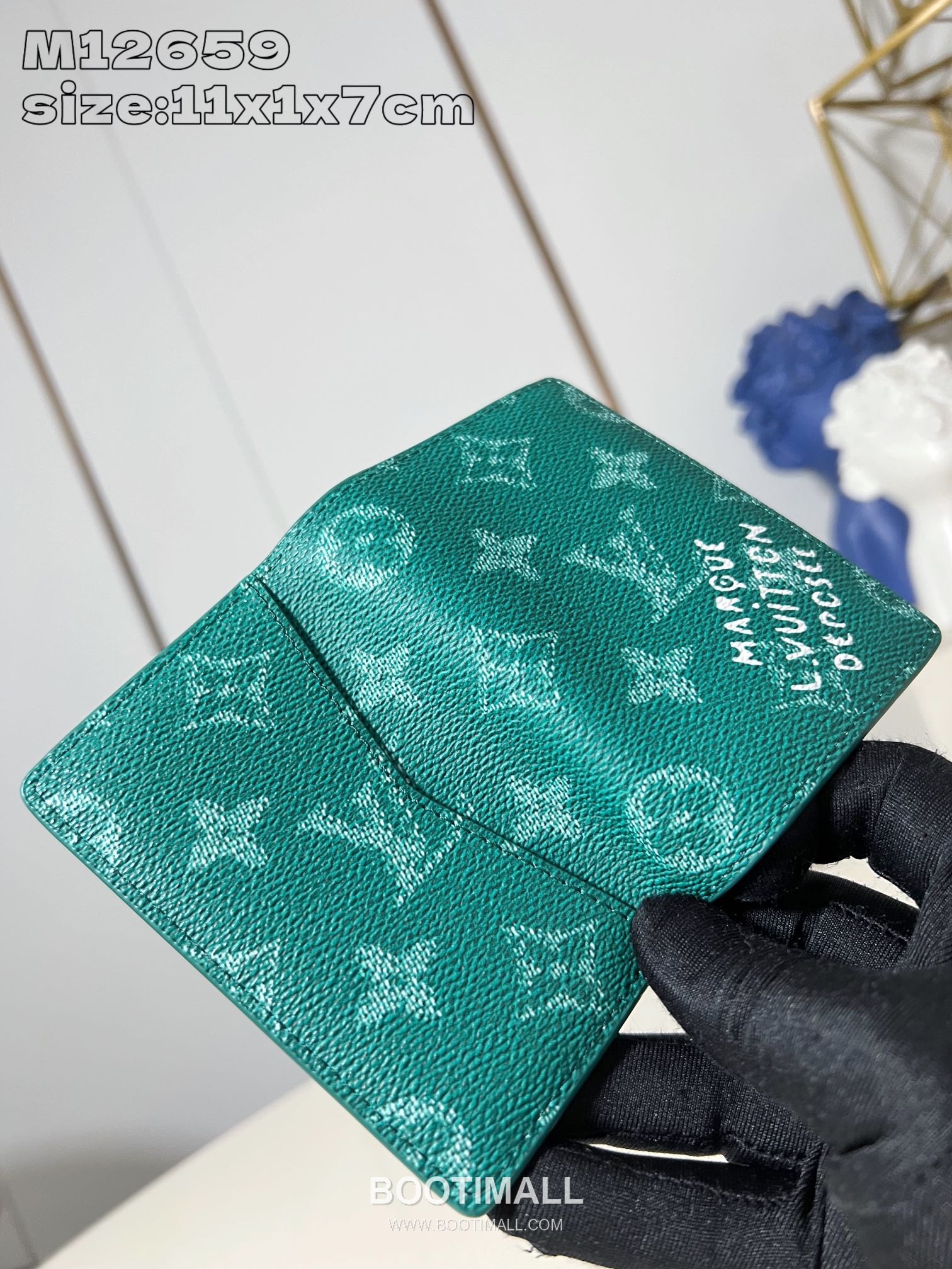 Louis Vuitton Monogram Heritage Damier Marque Pocket Coated Canvas Green Card Holder 루이비통 모노그램 헤리티지 다미에 마르크 포켓 코팅 캔버스 그린 카드홀더 11.1cm 5