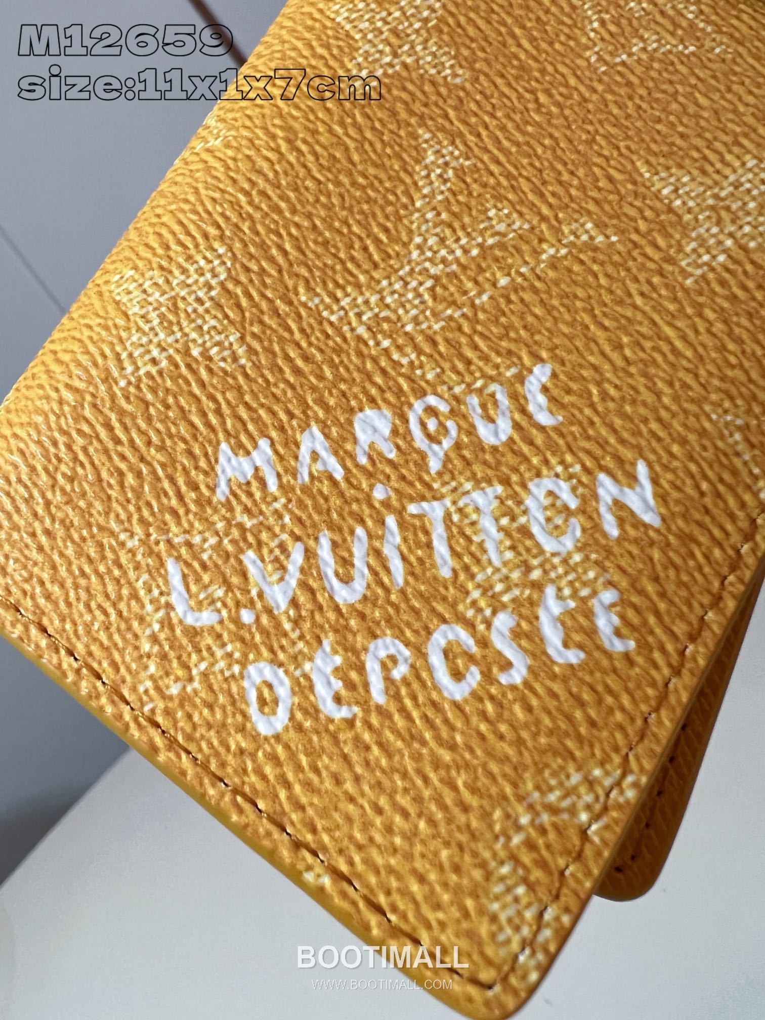 Louis Vuitton Pocket Monogram Heritage Damier Marque Coated Canvas Yellow Card Holder 루이비통 포켓 모노그램 헤리티지 다미에 마르크 코팅 캔버스 옐로우 카드홀더 11.1cm 3
