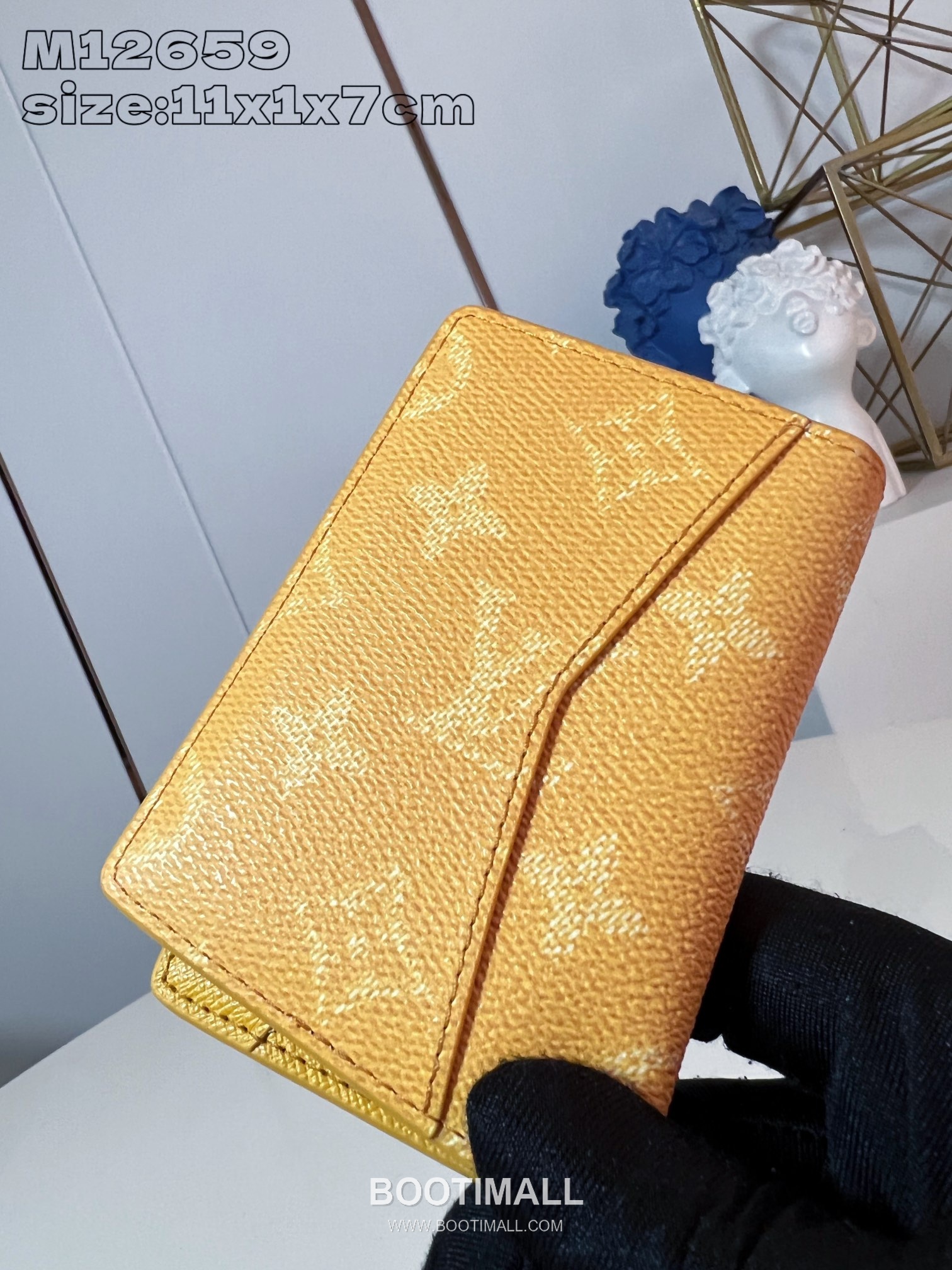 Louis Vuitton Pocket Monogram Heritage Damier Marque Coated Canvas Yellow Card Holder 루이비통 포켓 모노그램 헤리티지 다미에 마르크 코팅 캔버스 옐로우 카드홀더 11.1cm 4