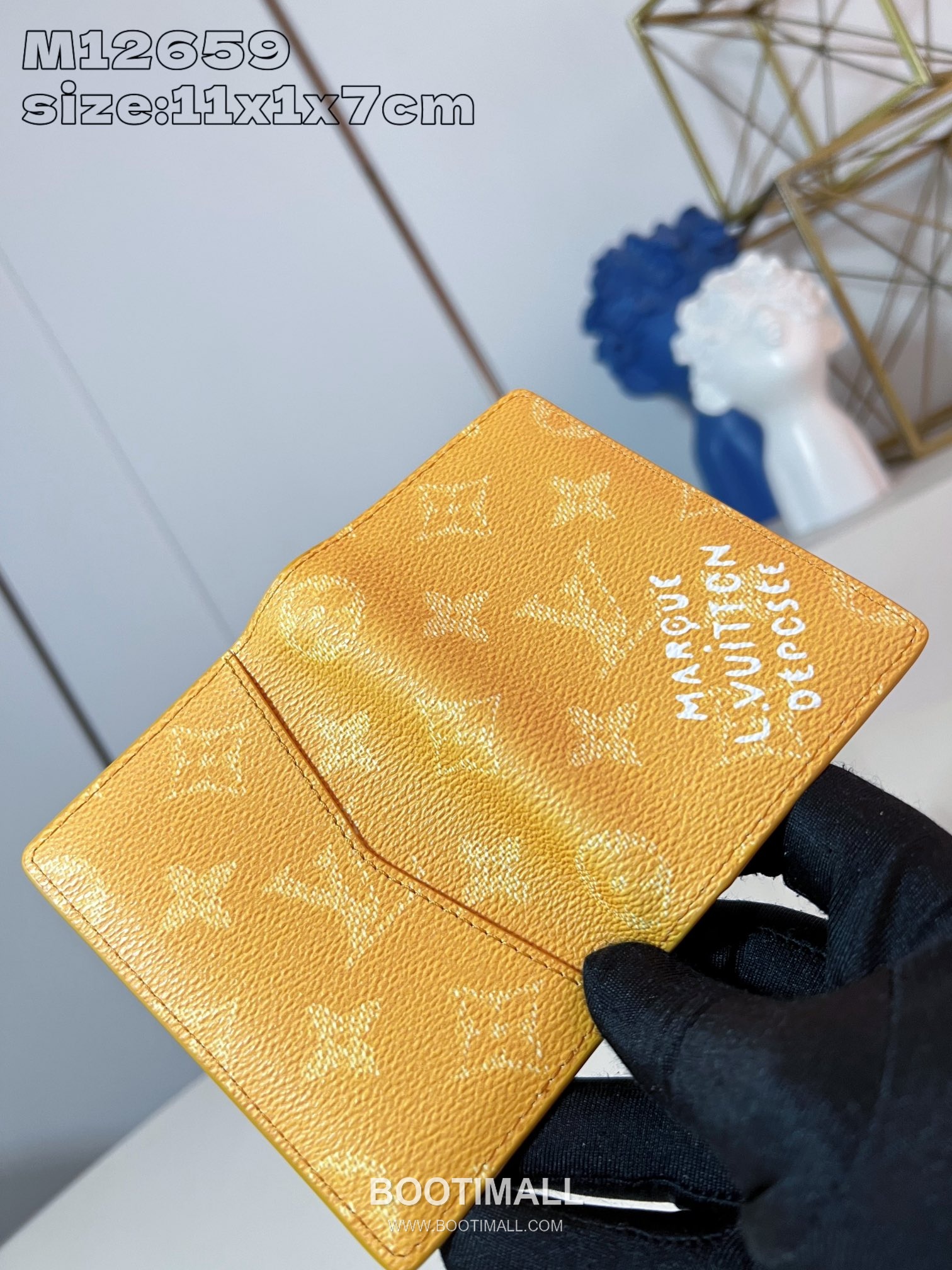 Louis Vuitton Pocket Monogram Heritage Damier Marque Coated Canvas Yellow Card Holder 루이비통 포켓 모노그램 헤리티지 다미에 마르크 코팅 캔버스 옐로우 카드홀더 11.1cm 5