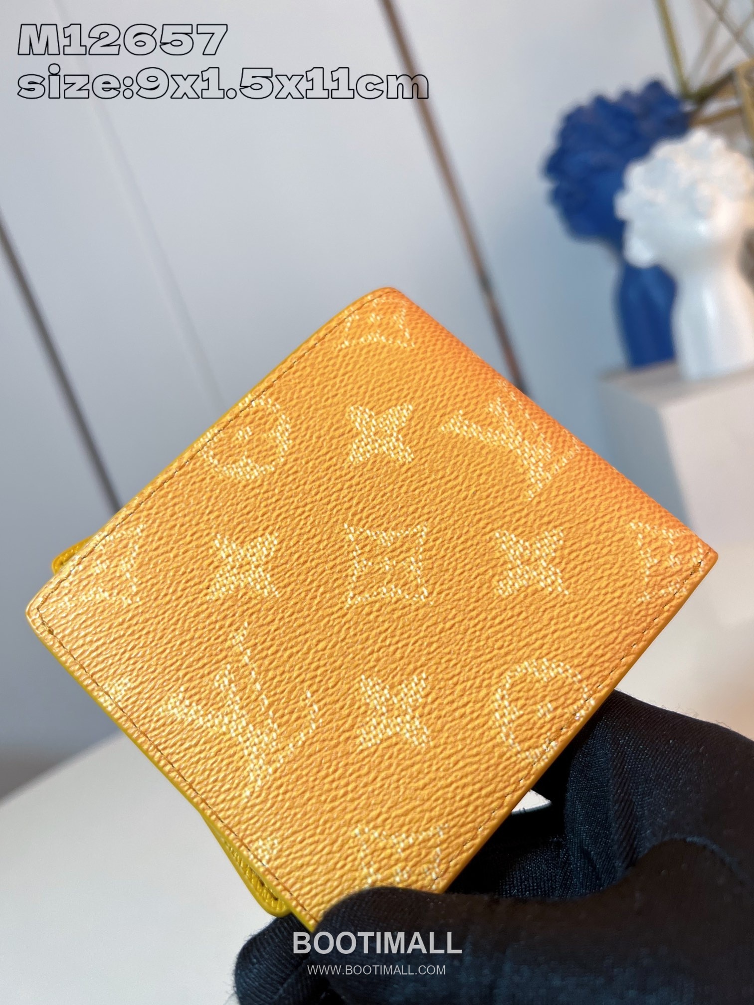 Louis Vuitton Multiple Monogram Heritage Damier Coated Canvas Yellow Bifold Wallet 루이비통 멀티플 모노그램 헤리티지 다미에 M12657 코팅 캔버스 옐로우 반지갑 11.5cm 4