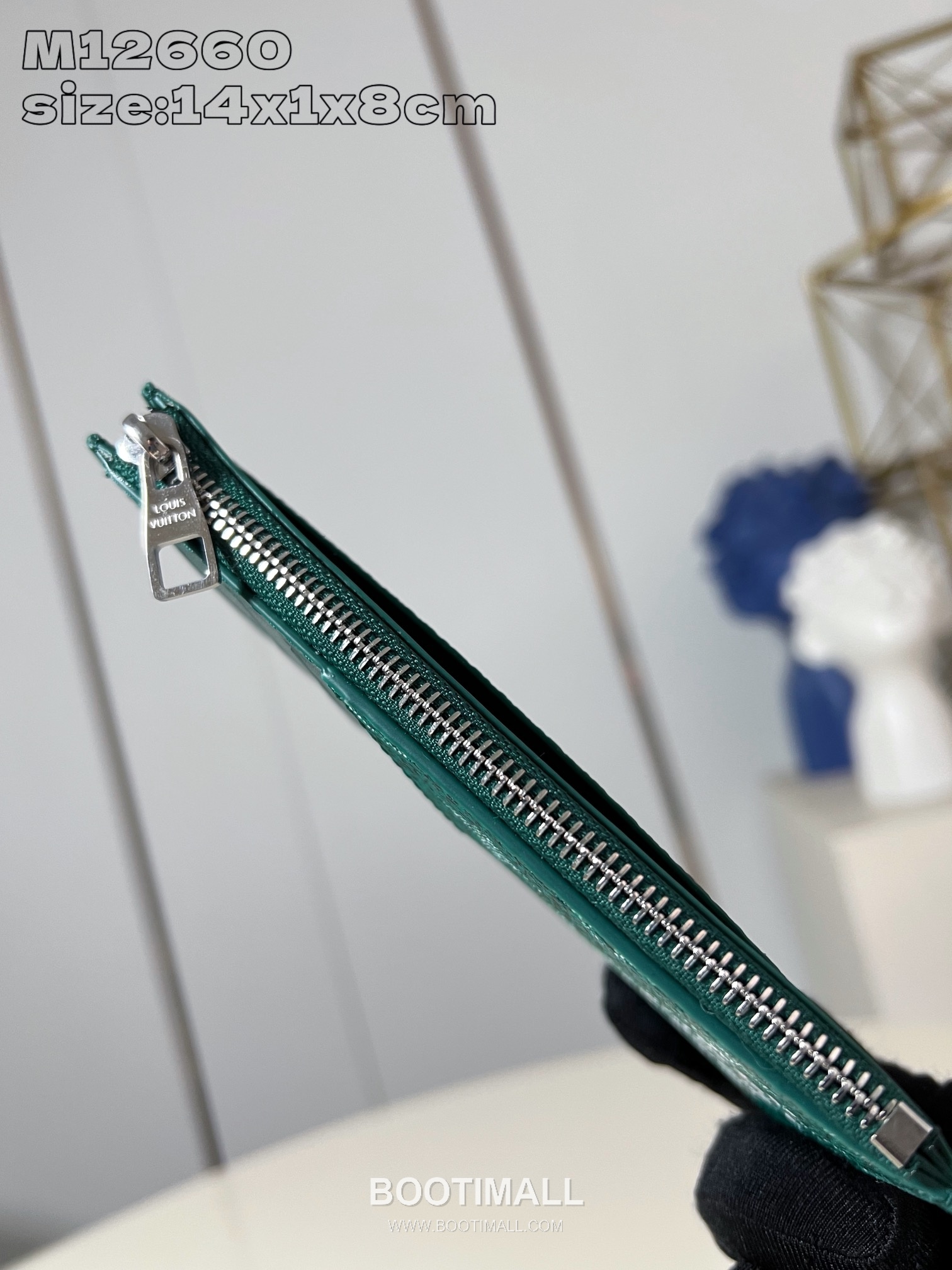 Louis Vuitton Pharrell Damier Monogram Marque Coated Canvas Green Card Holder 루이비통 파렐 다미에 모노그램 마르크 코팅 캔버스 그린 카드홀더 14.5cm 5