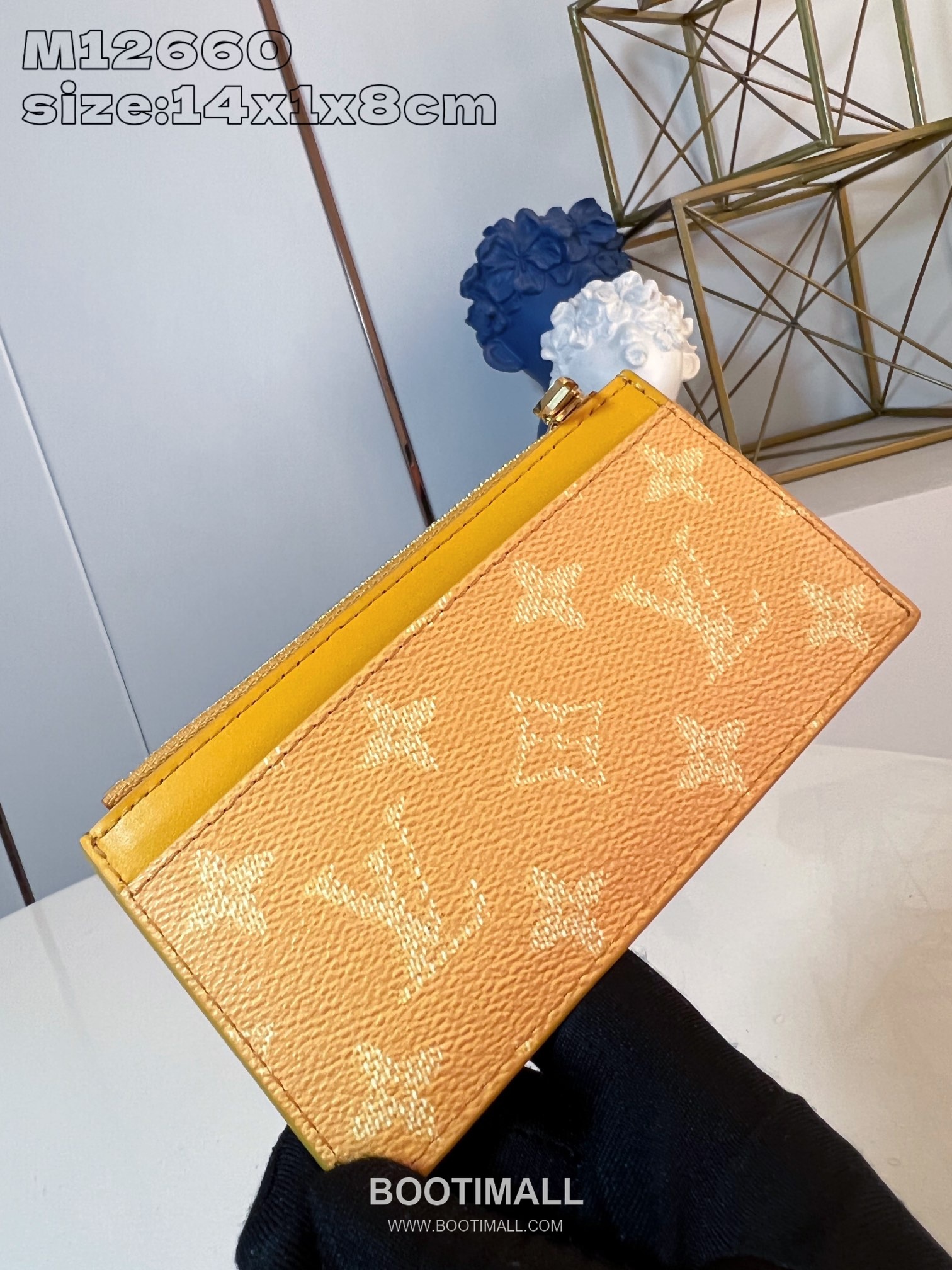 Louis Vuitton Damier Monogram Marque Coated Canvas Yellow Card Holder 루이비통 다미에 모노그램 마르크 M12660 코팅 캔버스 옐로우 카드홀더 14.5cm 3