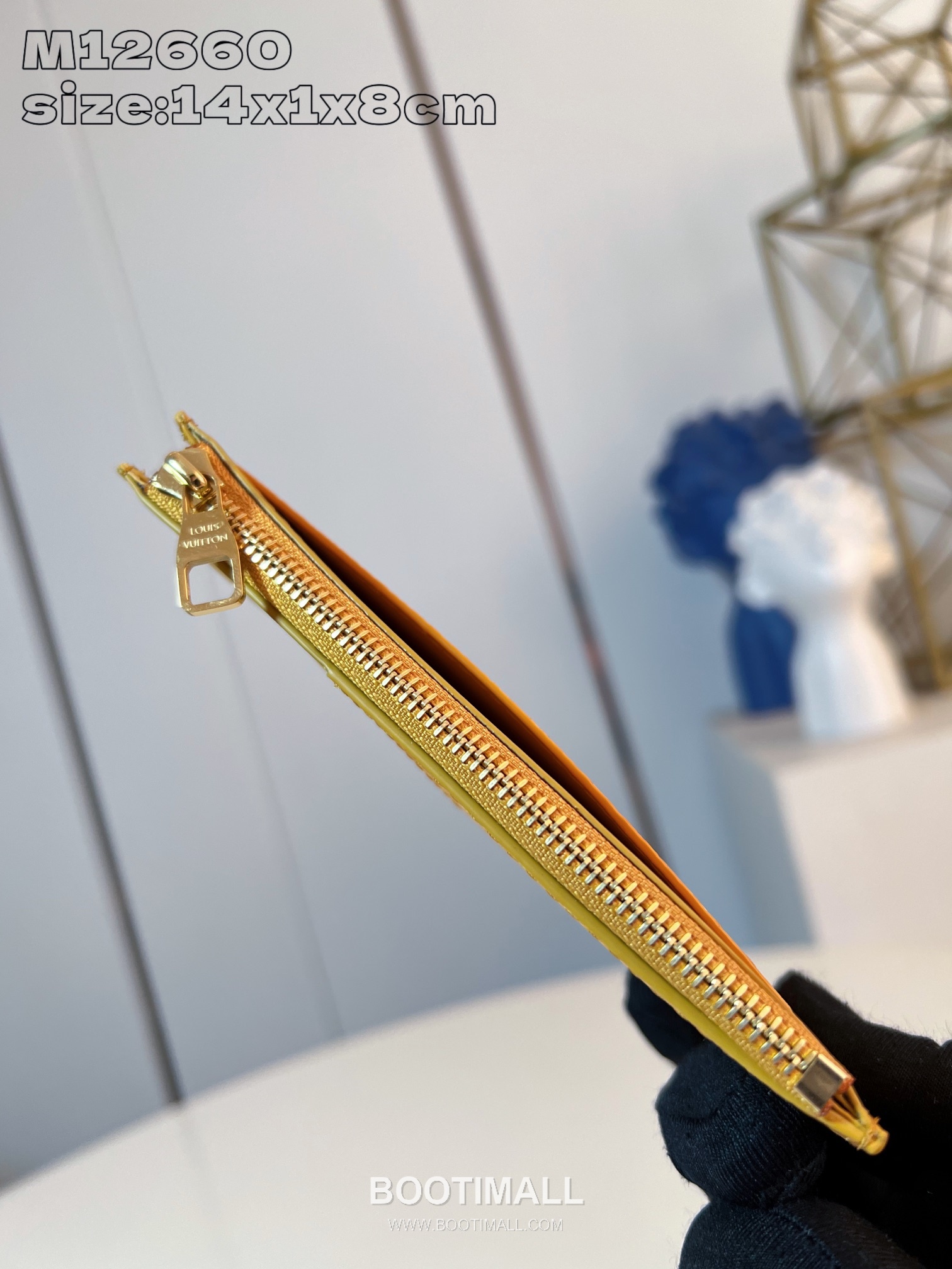 Louis Vuitton Damier Monogram Marque Coated Canvas Yellow Card Holder 루이비통 다미에 모노그램 마르크 M12660 코팅 캔버스 옐로우 카드홀더 14.5cm 4