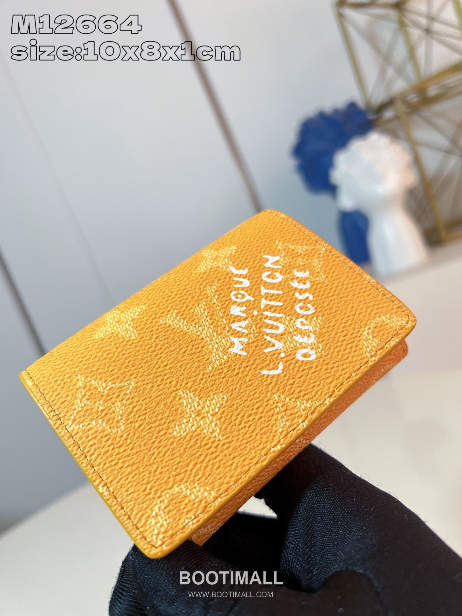 Louis Vuitton Monogram Heritage Marque Accordion Coated Canvas Yellow Card Holder 루이비통 모노그램 헤리티지 마르크 아코디언 코팅 캔버스 옐로우 카드홀더 10.5cm 2