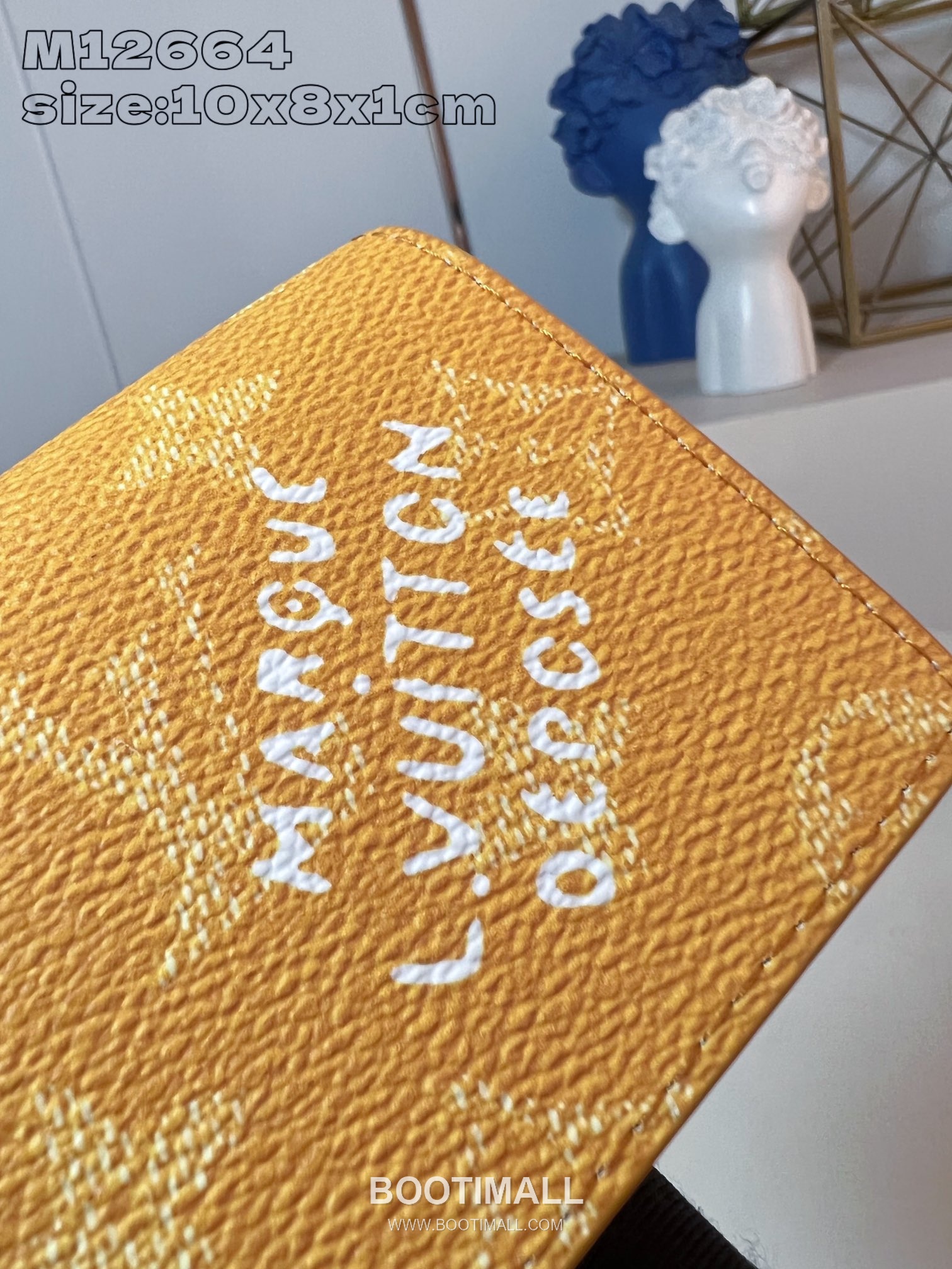 Louis Vuitton Monogram Heritage Marque Accordion Coated Canvas Yellow Card Holder 루이비통 모노그램 헤리티지 마르크 아코디언 코팅 캔버스 옐로우 카드홀더 10.5cm 3