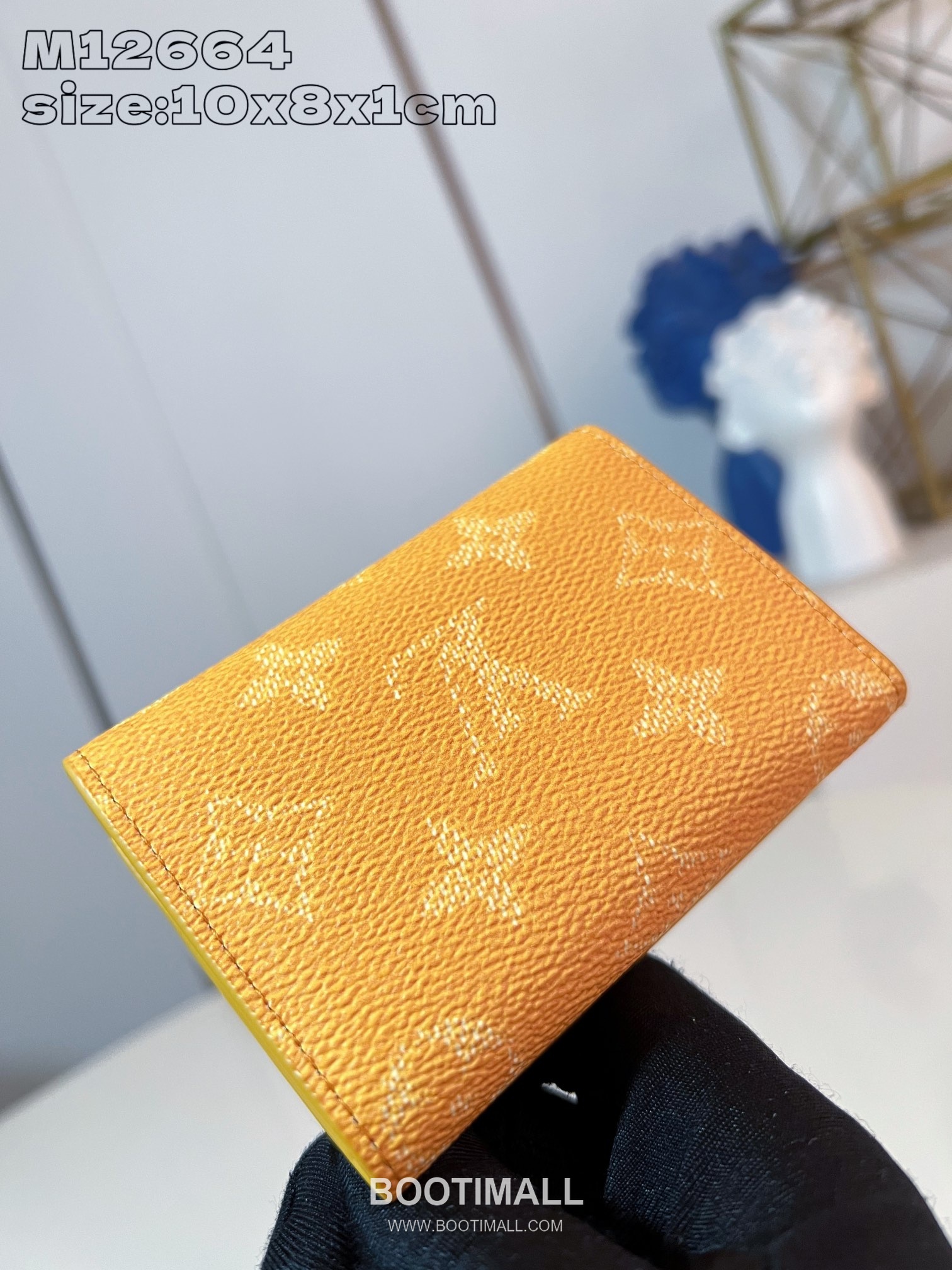 Louis Vuitton Monogram Heritage Marque Accordion Coated Canvas Yellow Card Holder 루이비통 모노그램 헤리티지 마르크 아코디언 코팅 캔버스 옐로우 카드홀더 10.5cm 4