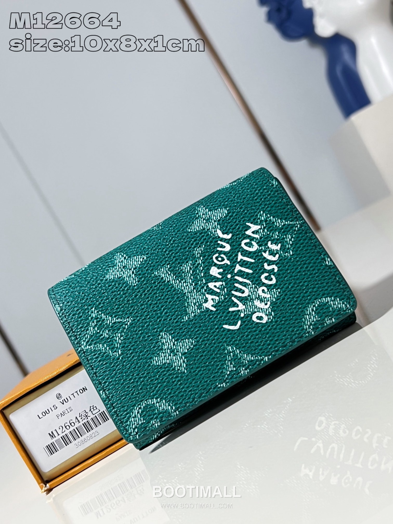 Louis Vuitton Monogram Heritage Marque Coated Canvas Green Card Holder 루이비통 모노그램 헤리티지 마르크 코팅 캔버스 그린 카드홀더 10.5cm 1