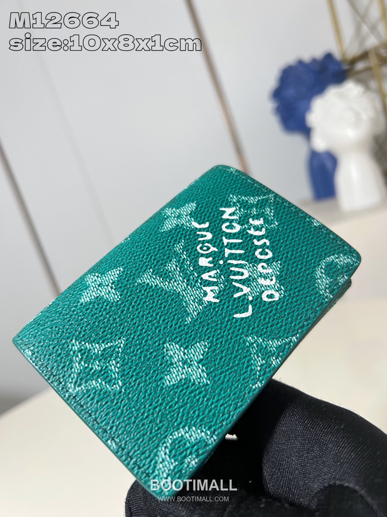 Louis Vuitton Monogram Heritage Marque Coated Canvas Green Card Holder 루이비통 모노그램 헤리티지 마르크 코팅 캔버스 그린 카드홀더 10.5cm 2