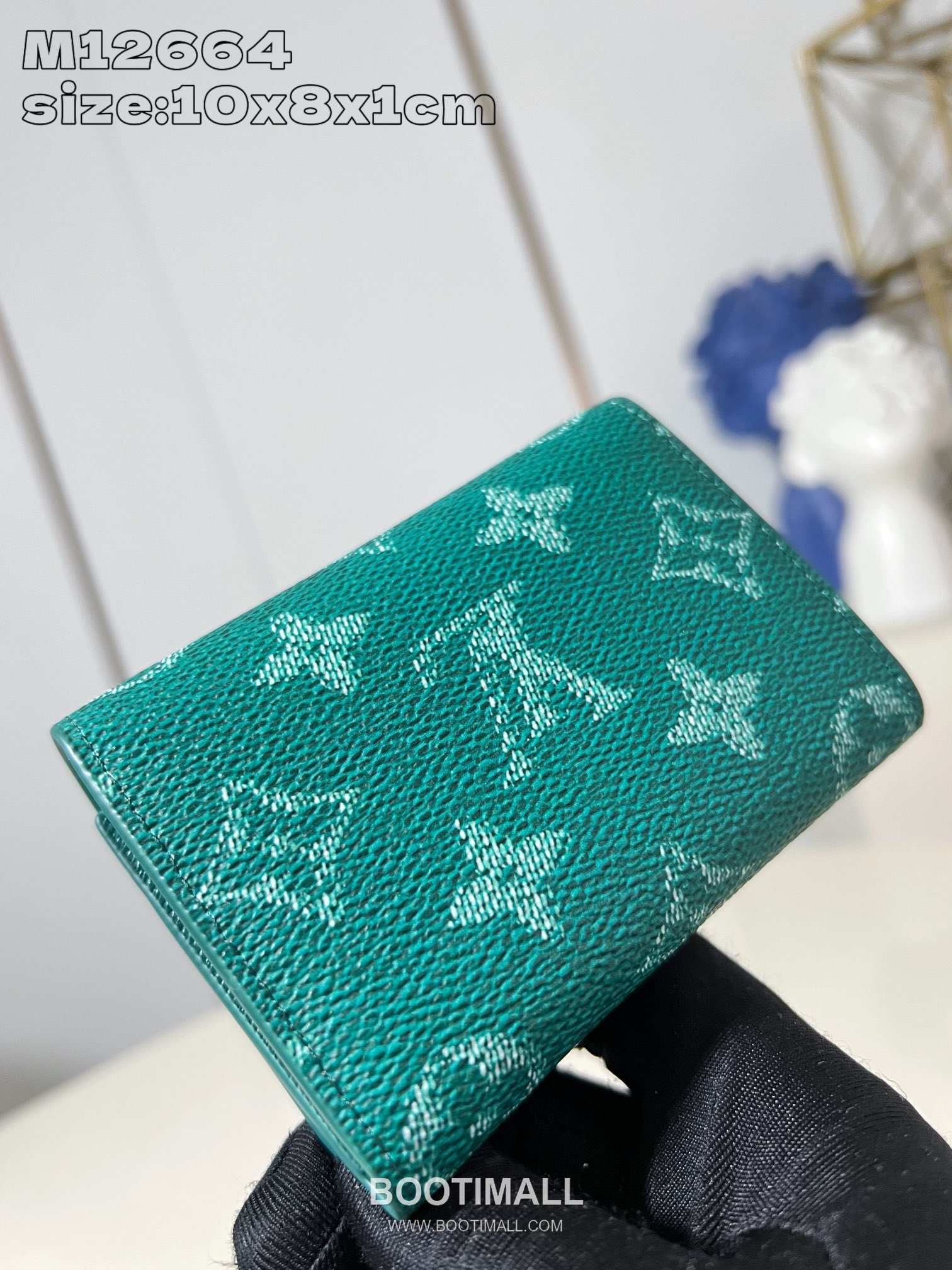 Louis Vuitton Monogram Heritage Marque Coated Canvas Green Card Holder 루이비통 모노그램 헤리티지 마르크 코팅 캔버스 그린 카드홀더 10.5cm 4