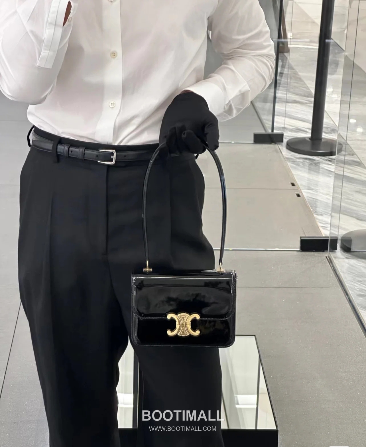 Celine Triomphe 118053 Calfskin Black Shoulder Bag 셀린느 118053 카프스킨 블랙 숄더백 18cm 3