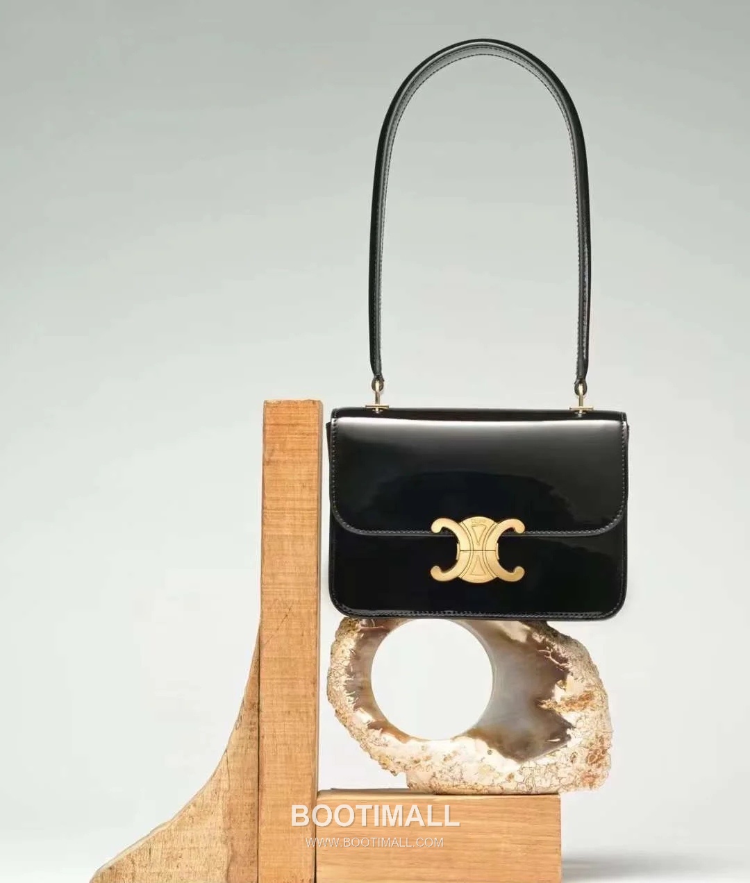 Celine Triomphe 118053 Calfskin Black Shoulder Bag 셀린느 118053 카프스킨 블랙 숄더백 18cm 5