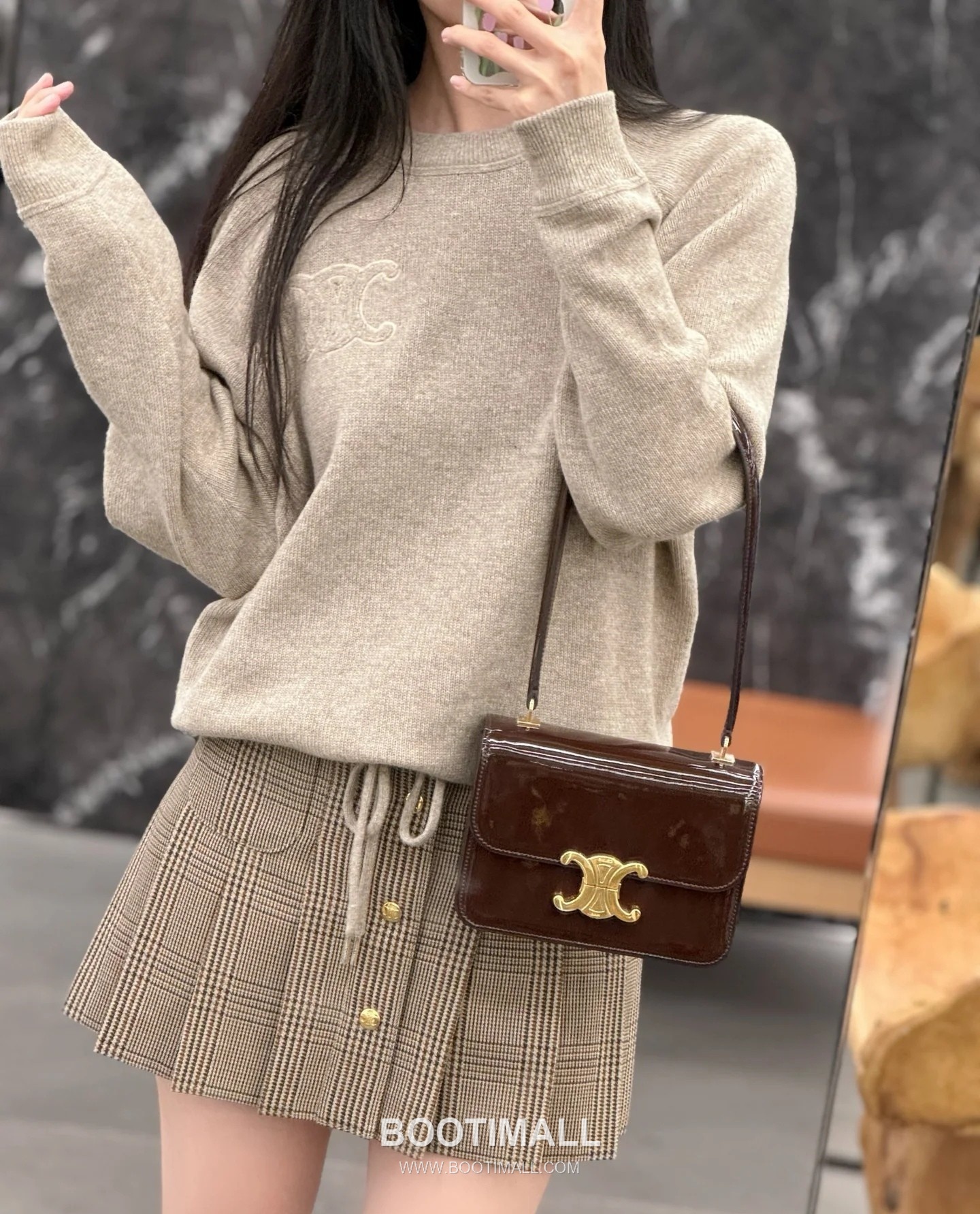 Celine Triomphe 118053 Calfskin Red Shoulder Bag 셀린느 118053 카프스킨 레드 숄더백 18cm 7