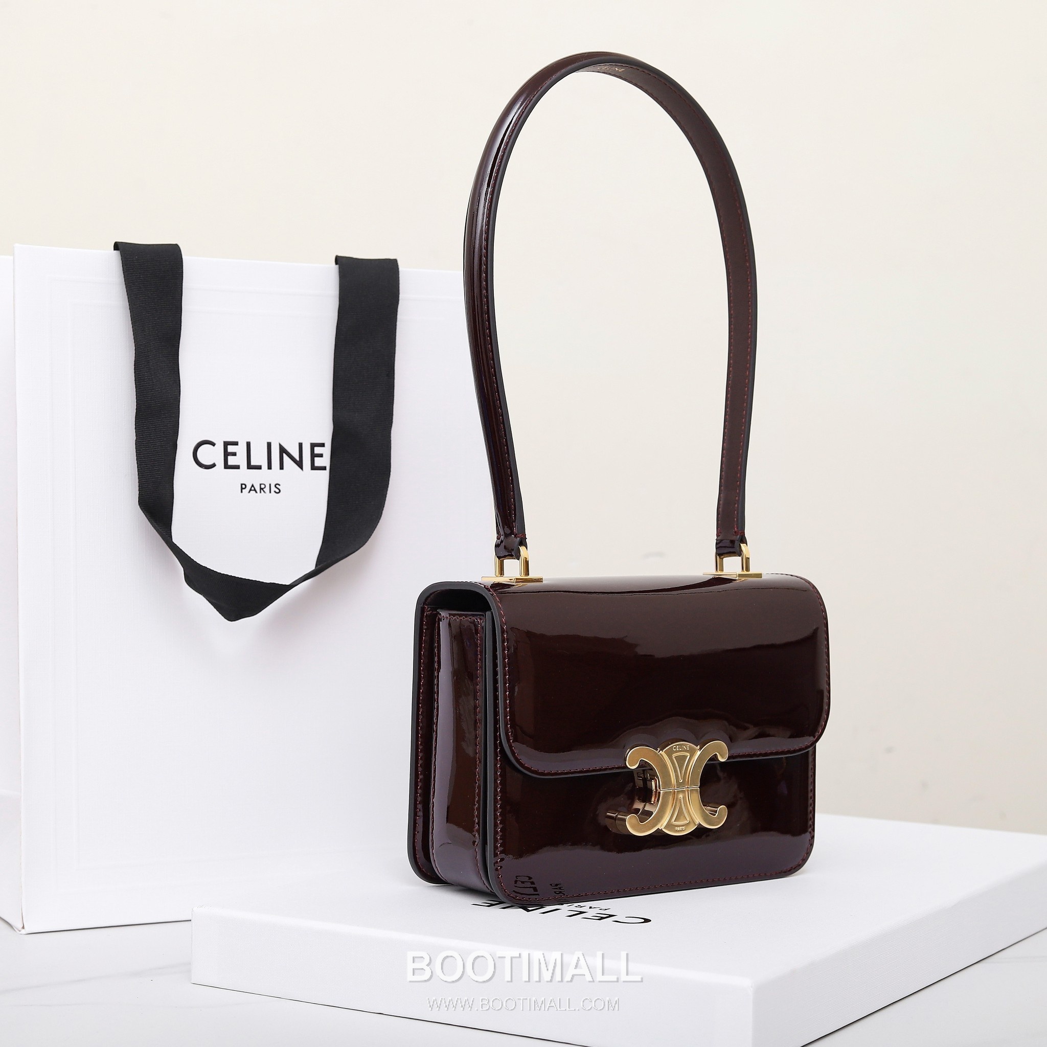 Celine Triomphe 118053 Calfskin Red Shoulder Bag 셀린느 118053 카프스킨 레드 숄더백 18cm 11