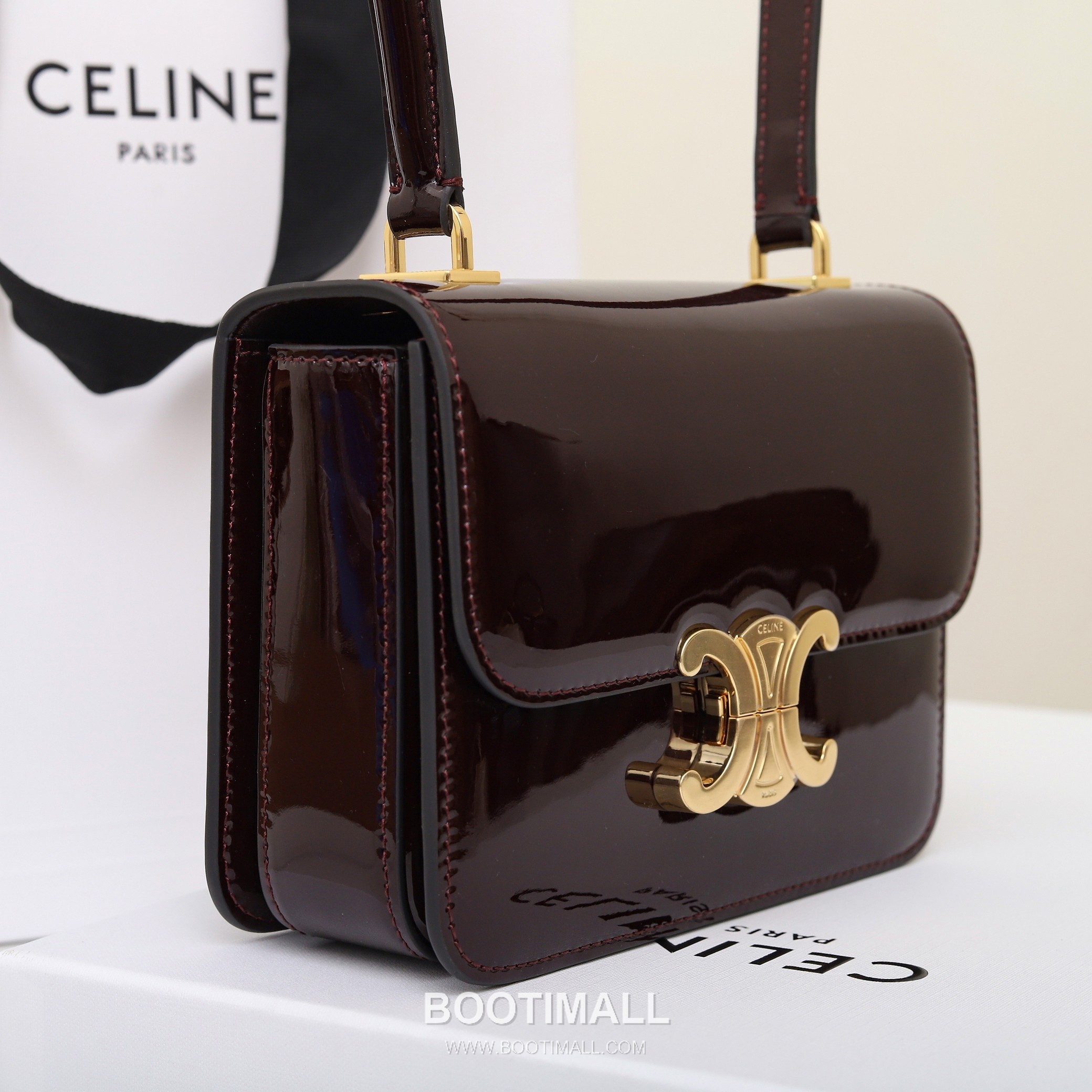 Celine Triomphe 118053 Calfskin Red Shoulder Bag 셀린느 118053 카프스킨 레드 숄더백 18cm 16