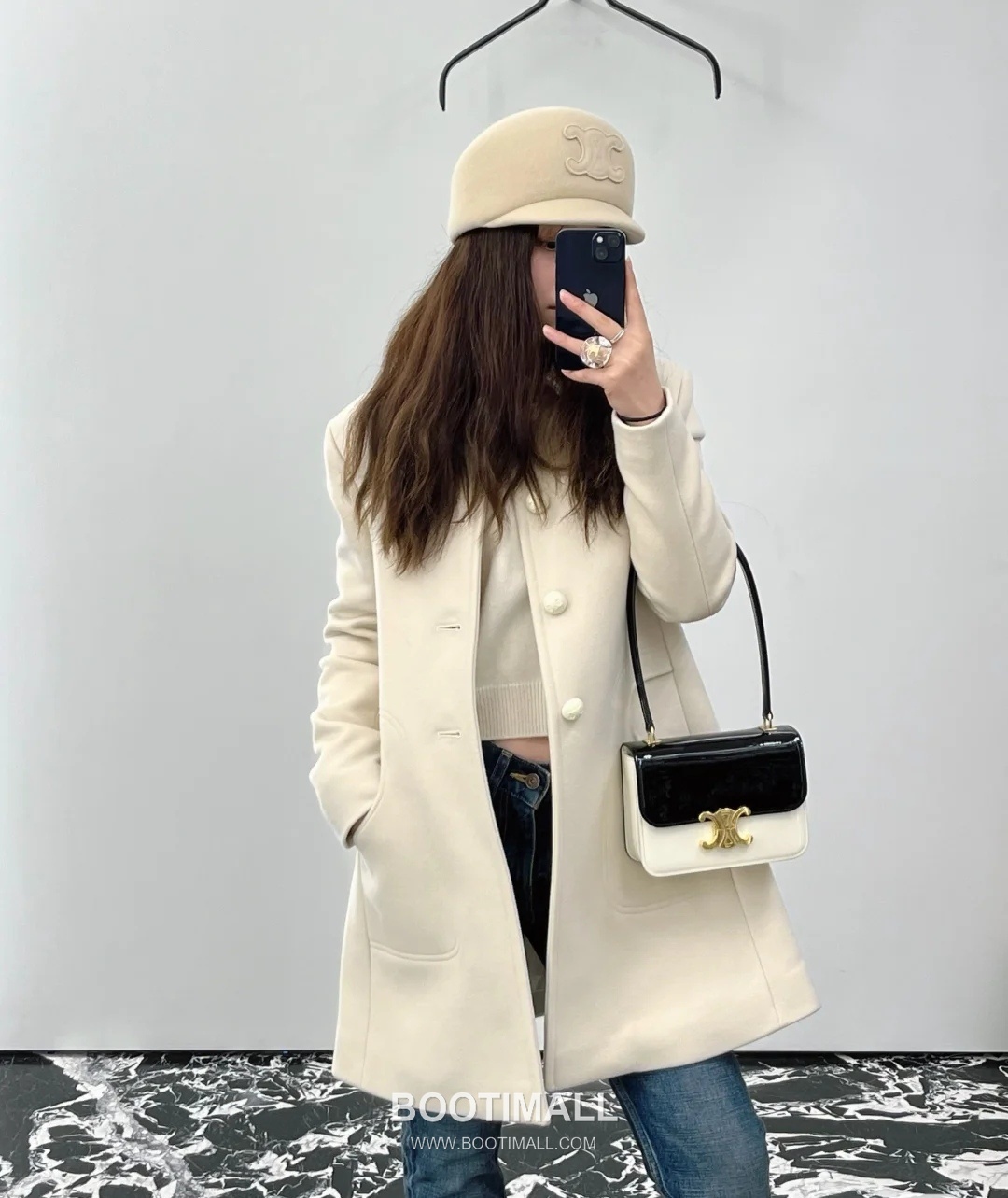 Celine Triomphe 118053 Calfskin Black Shoulder Bag 셀린느 118053 카프스킨 블랙 숄더백 18cm 2