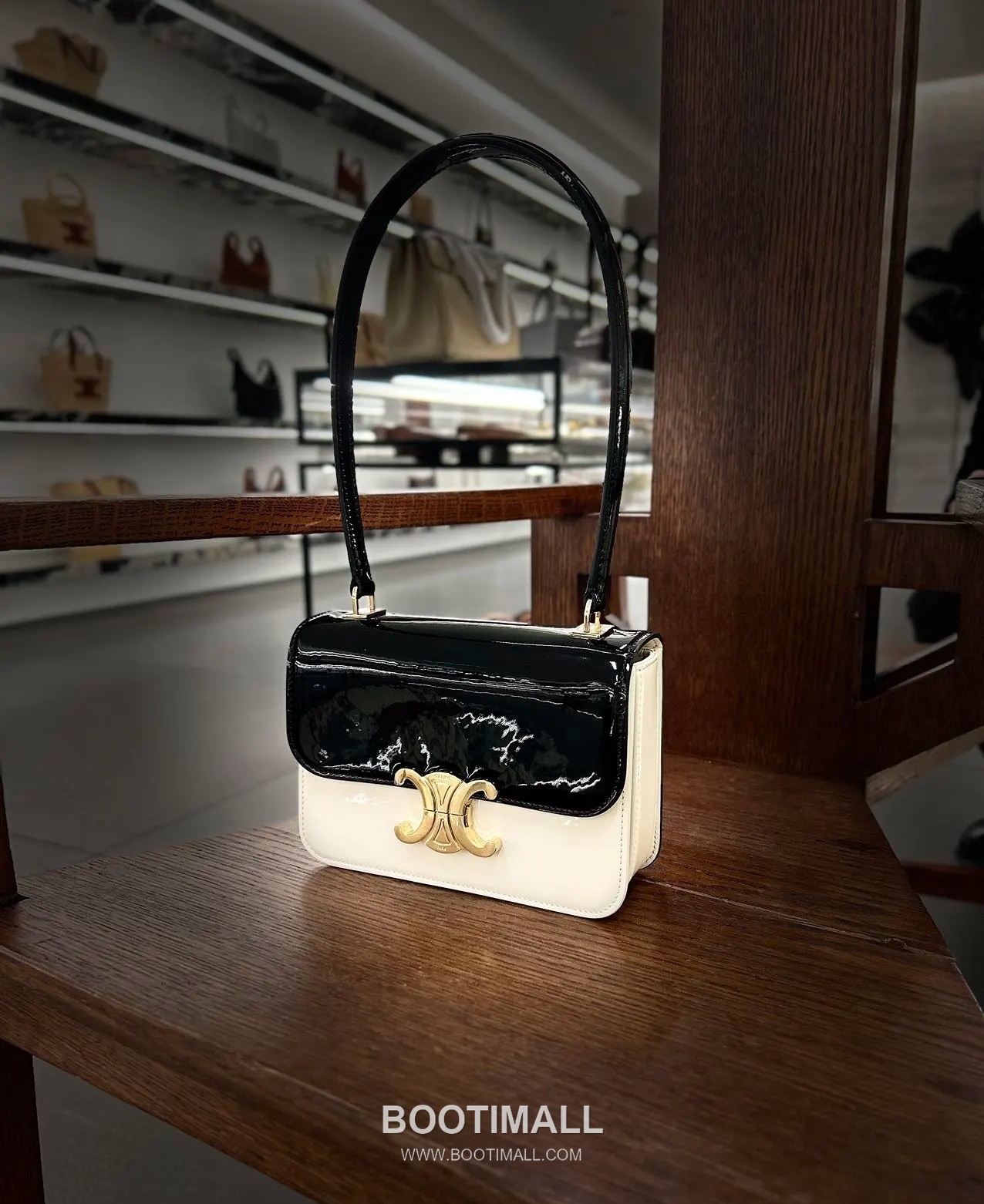 Celine Triomphe 118053 Calfskin Black Shoulder Bag 셀린느 118053 카프스킨 블랙 숄더백 18cm 3