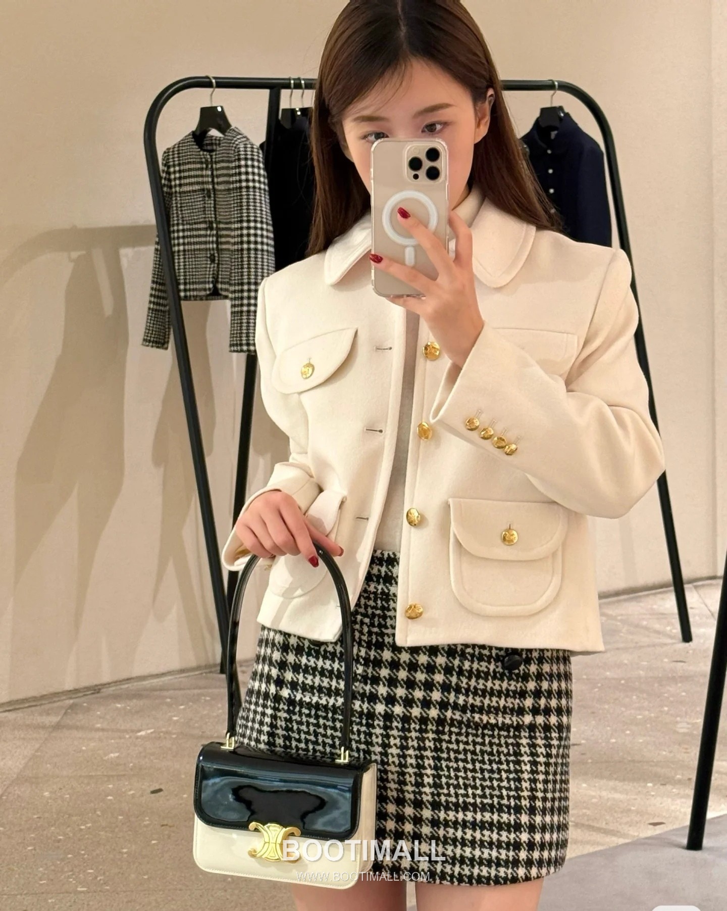 Celine Triomphe 118053 Calfskin Black Shoulder Bag 셀린느 118053 카프스킨 블랙 숄더백 18cm 5