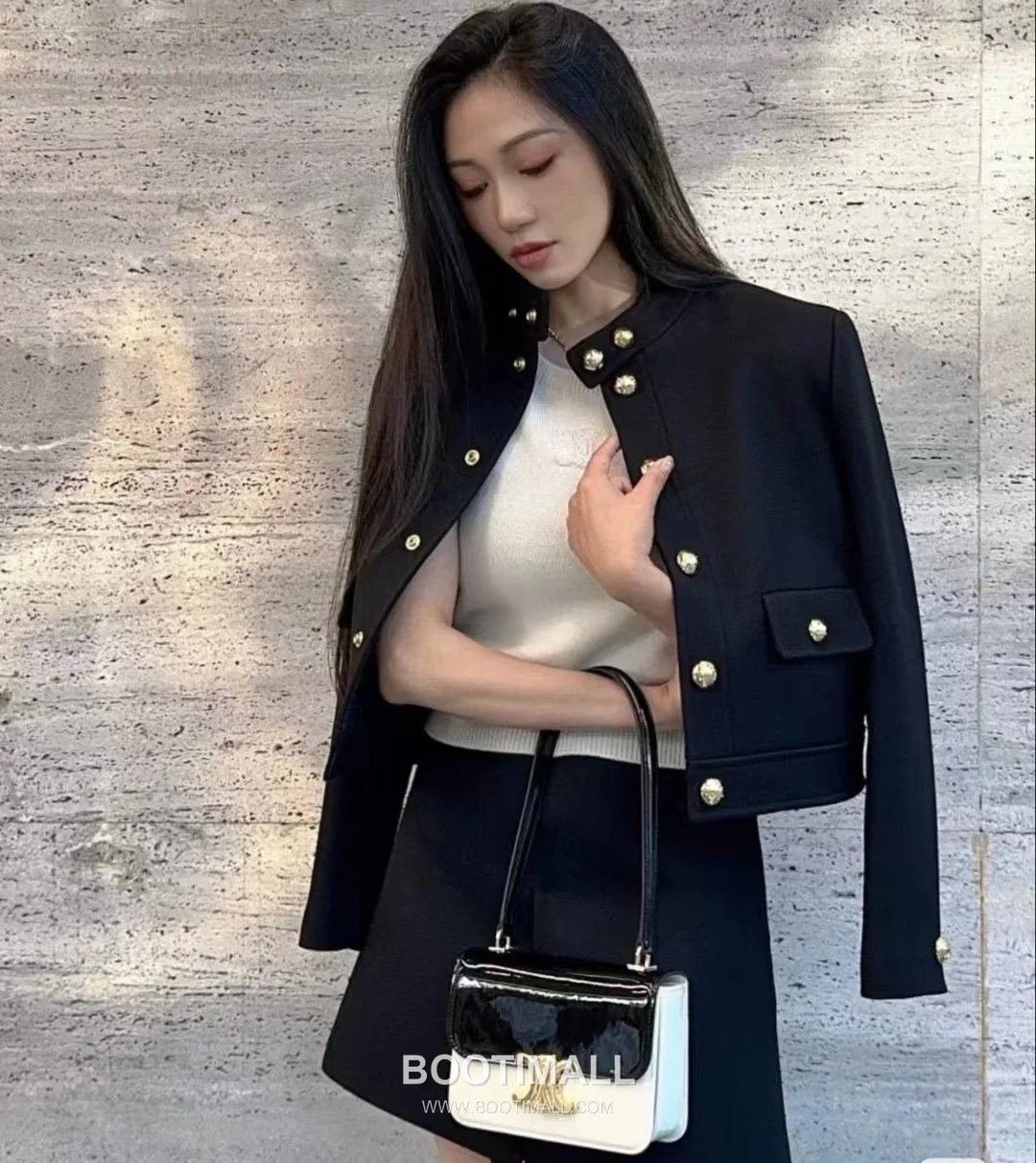 Celine Triomphe 118053 Calfskin Black Shoulder Bag 셀린느 118053 카프스킨 블랙 숄더백 18cm 9