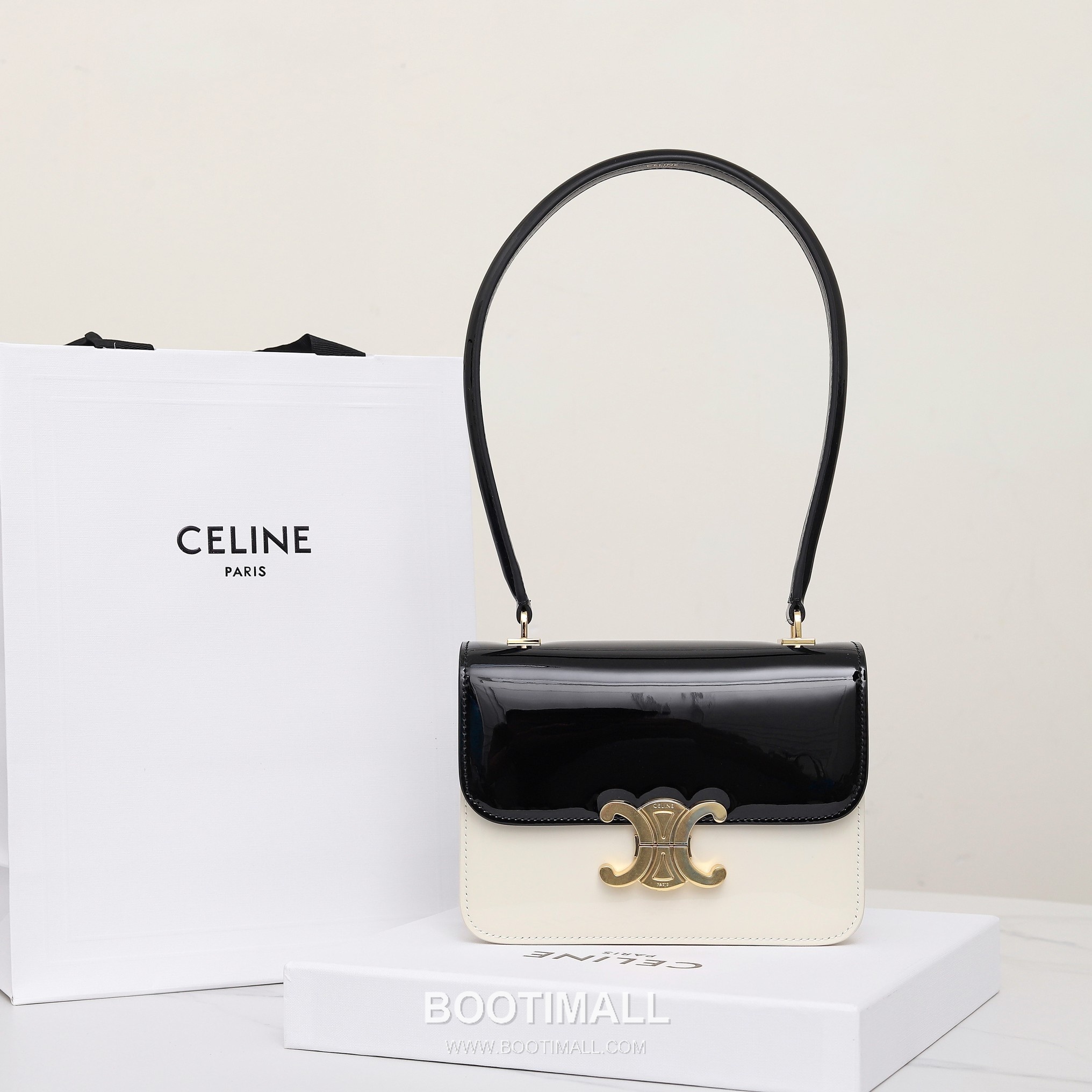 Celine Triomphe 118053 Calfskin Black Shoulder Bag 셀린느 118053 카프스킨 블랙 숄더백 18cm 10