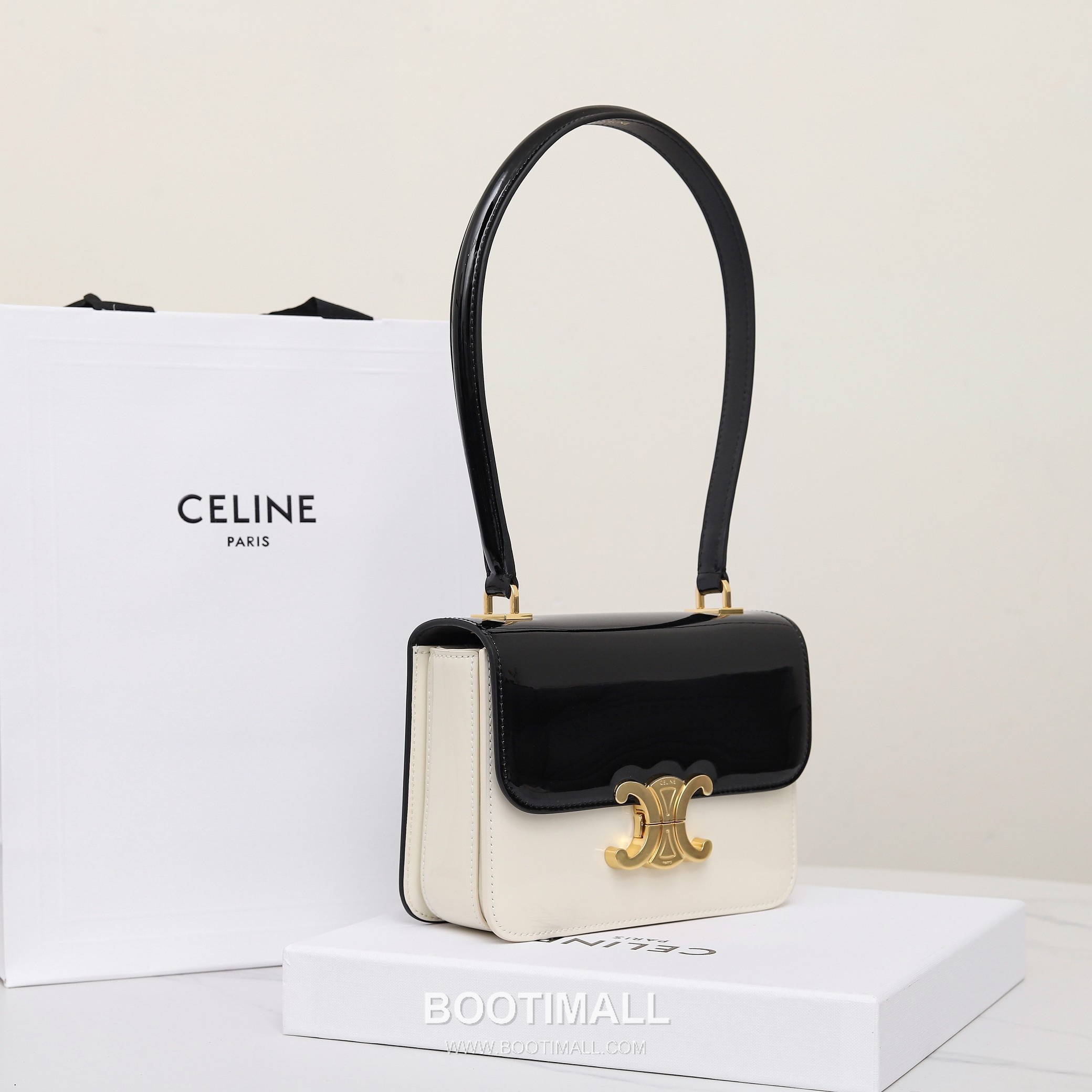 Celine Triomphe 118053 Calfskin Black Shoulder Bag 셀린느 118053 카프스킨 블랙 숄더백 18cm 11