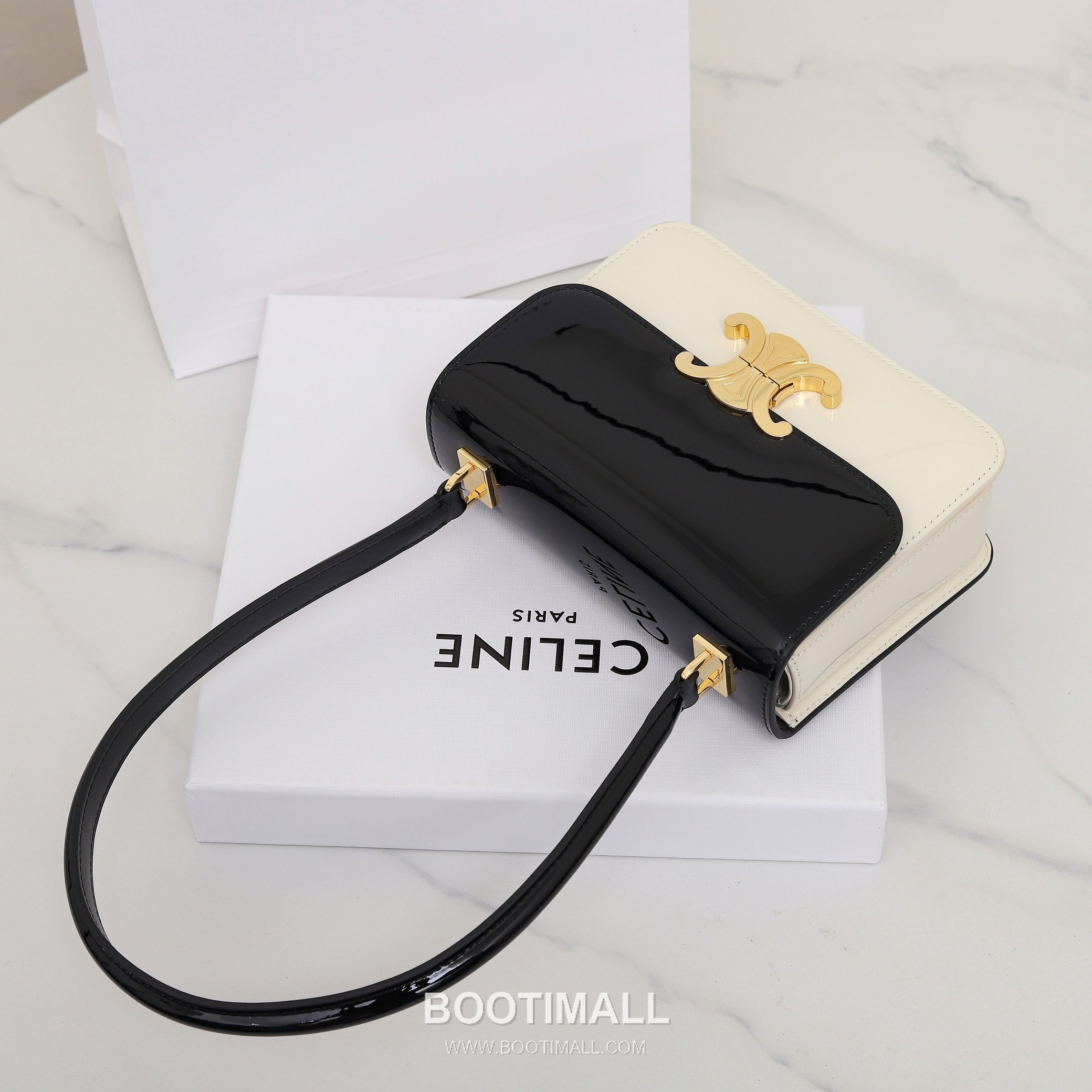 Celine Triomphe 118053 Calfskin Black Shoulder Bag 셀린느 118053 카프스킨 블랙 숄더백 18cm 16