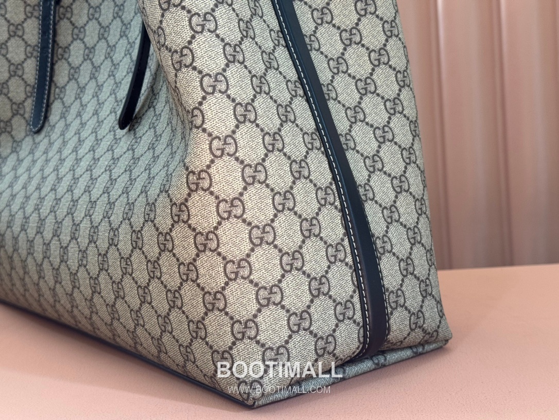 Gucci GG Emblem Large Tote Bag GG Supreme Canvas Leather Trim 815212 구찌 GG 엠블럼 라지 토트백 GG 수프림 캔버스 가죽 트리밍 45.5cm 11