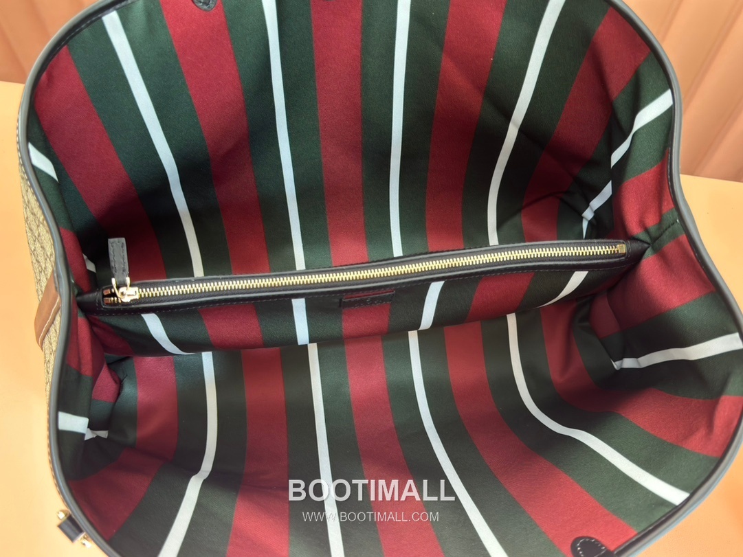 Gucci GG Emblem Large Tote Bag GG Supreme Canvas Leather Trim 815212 구찌 GG 엠블럼 라지 토트백 GG 수프림 캔버스 가죽 트리밍 45.5cm 13