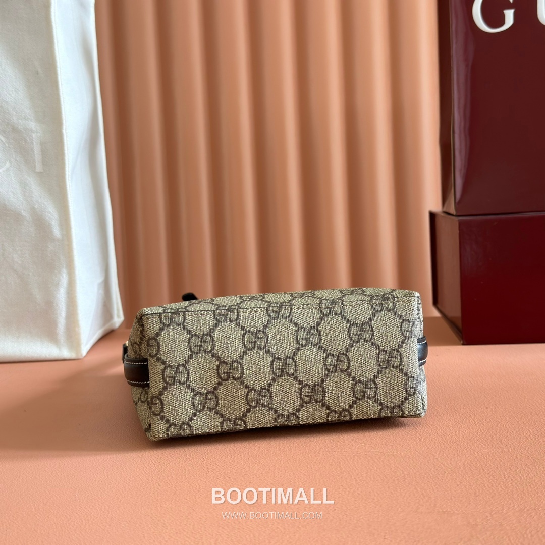 Gucci GG Emblem Mini Bucket Bag GG Supreme Canvas Leather Trim 847090 구찌 GG 엠블럼 미니 버킷백 GG 수프림 캔버스 가죽 트리밍 18cm 4