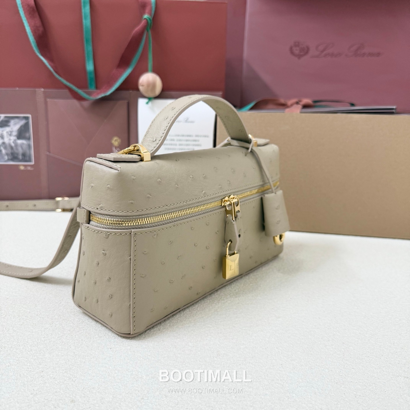 Loro Piana Extra Bag L23 Top Handle Bag FAQ2126 로로피아나 엑스트라 백 L23 토트백 오스트리치 엠보싱 카프스킨 23cm 2