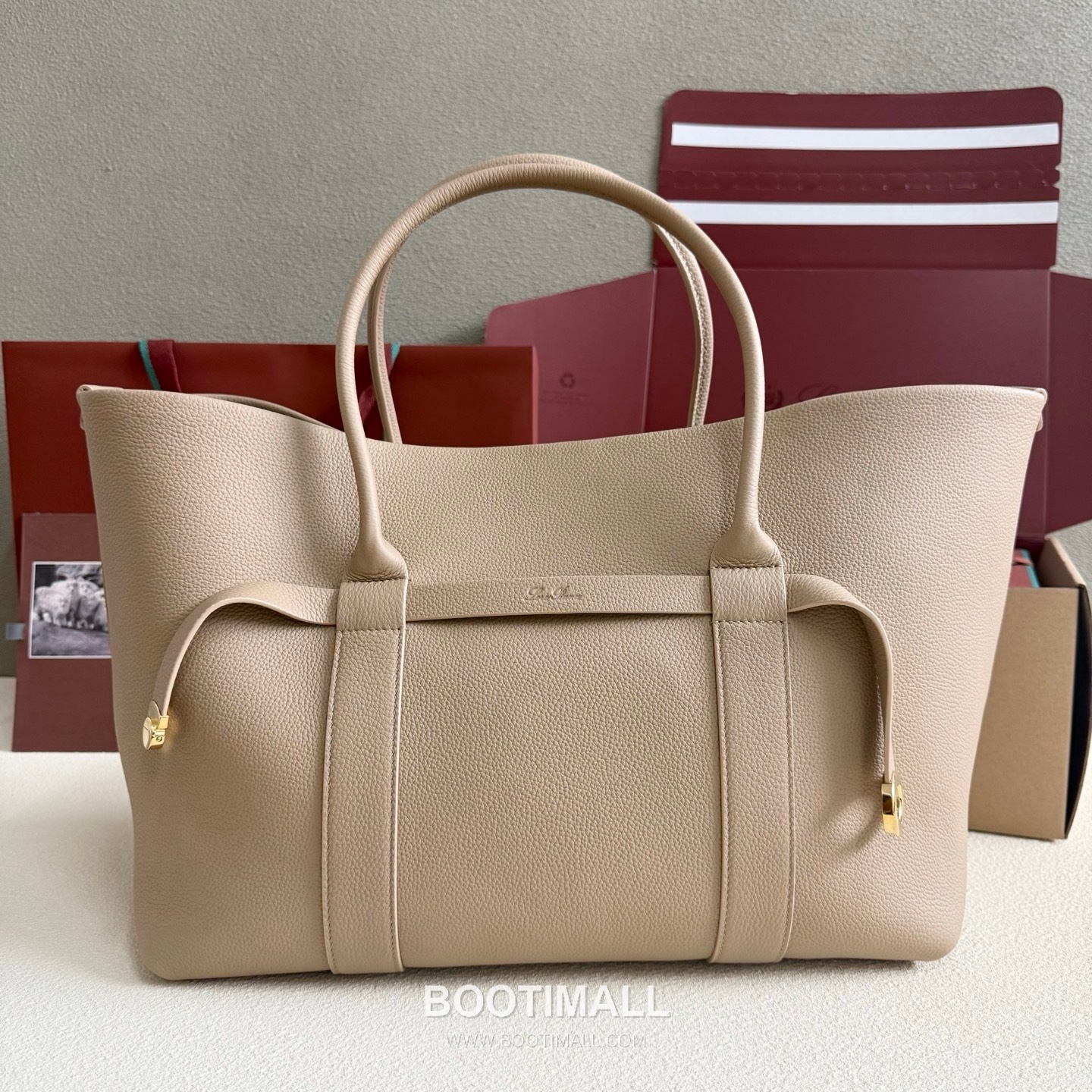 Loro Piana Ghiera Shopper Large Tote Bag FAO7463 로로피아나 기에라 쇼퍼 라지 토트백 그레인 카프스킨 40cm 1